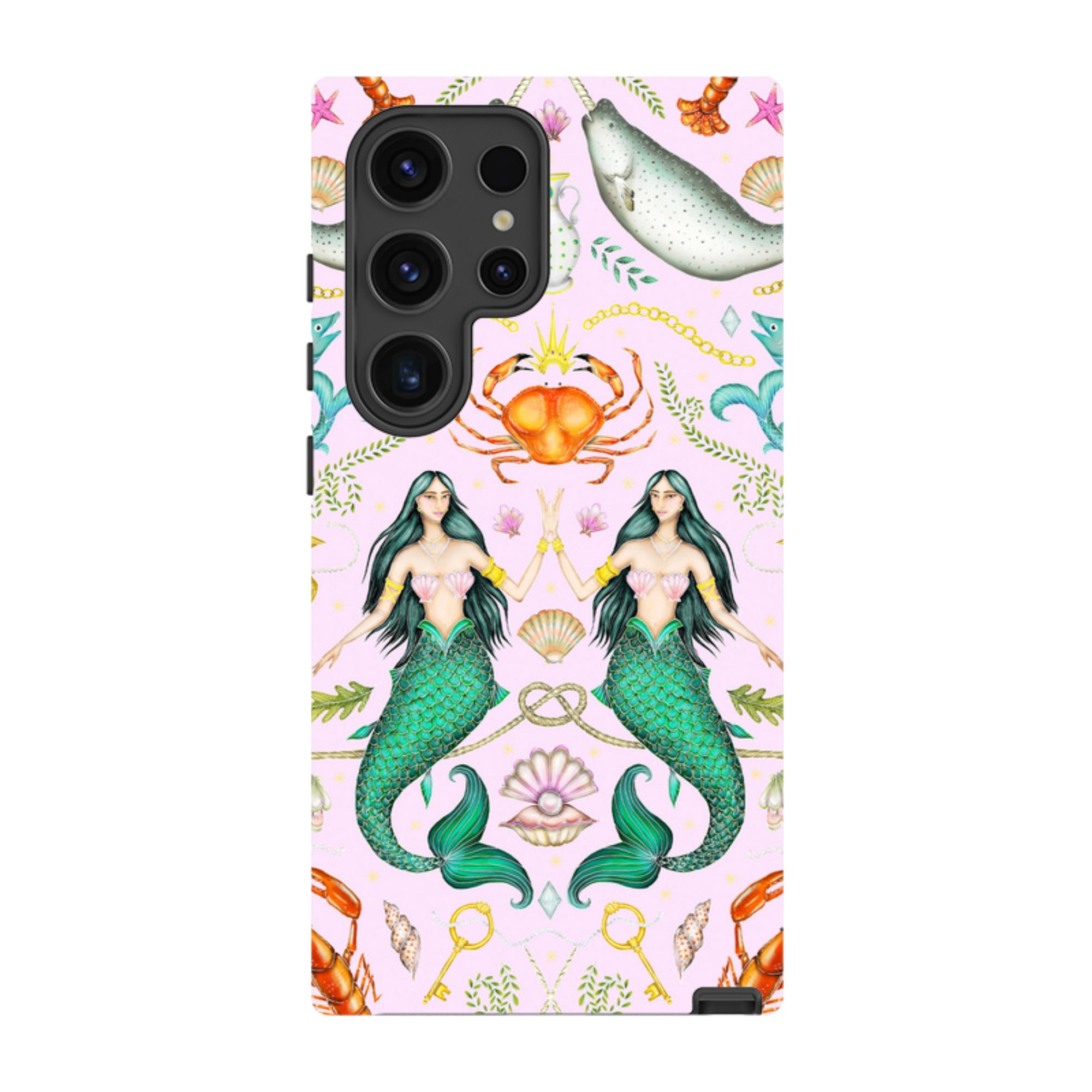 Samsung Tough Case - Tritons Treasure Pink By Catherine Rowe