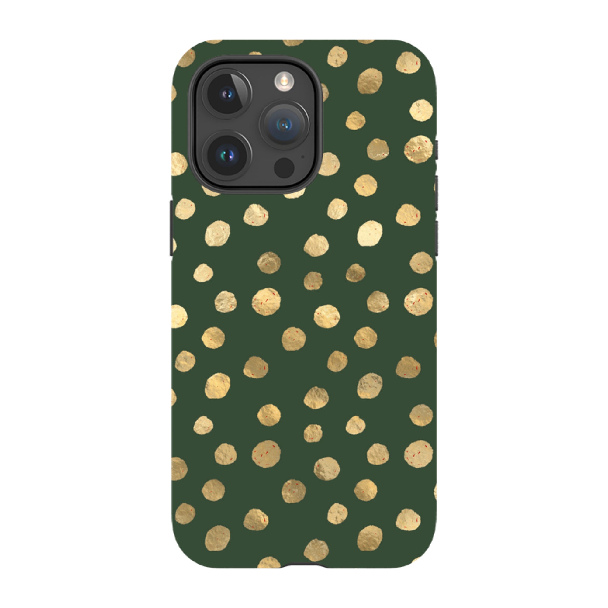 iPhone MagSafe Tough Case -  Green and Gold Dots