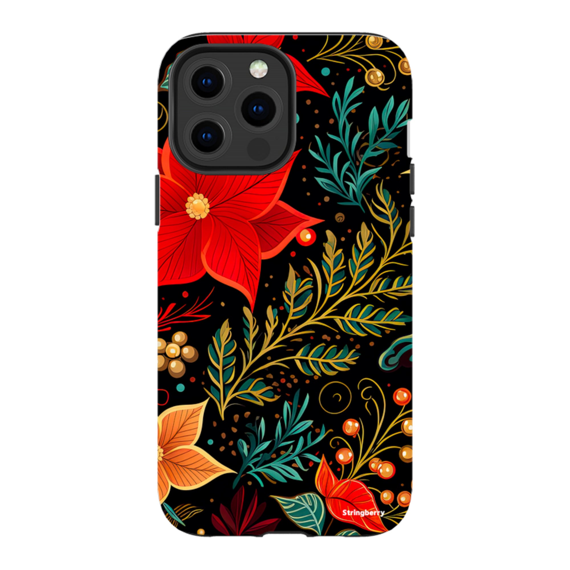 iPhone MagSafe Tough Case - Red Winter Floral II