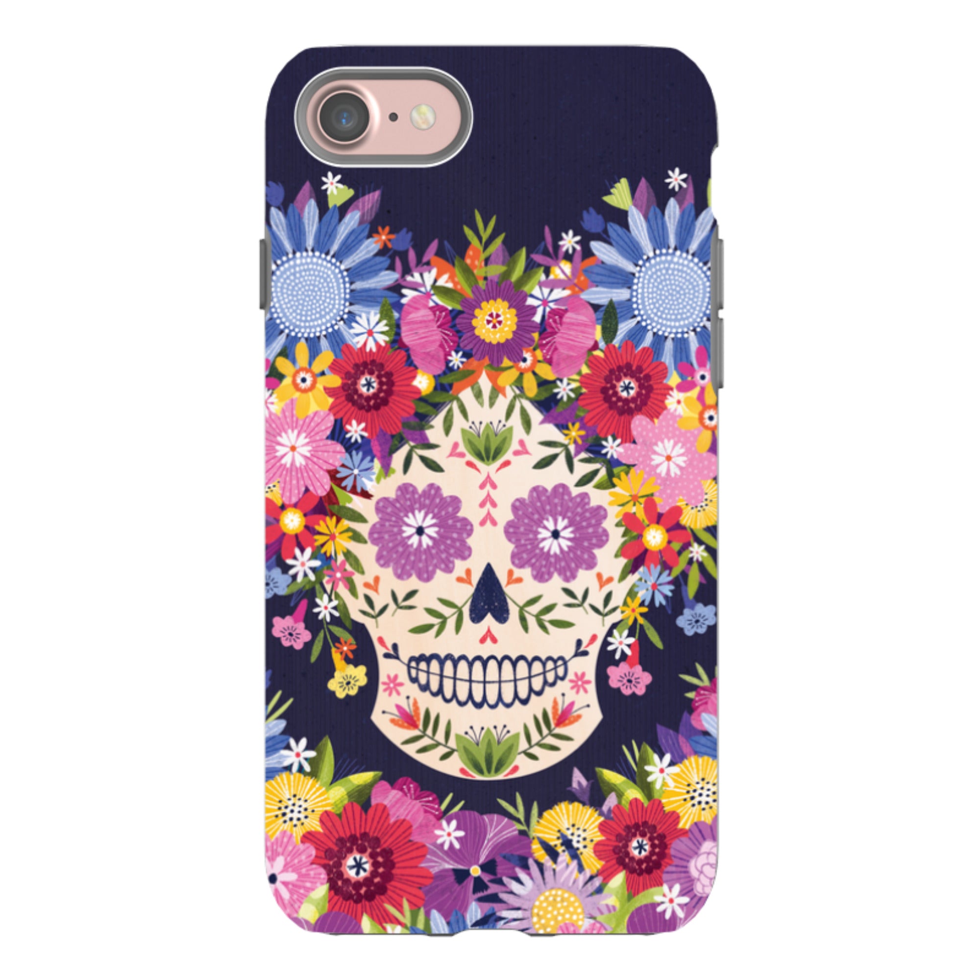 iPhone Tough Case - Sugar Skull Blue By Ali Brookes