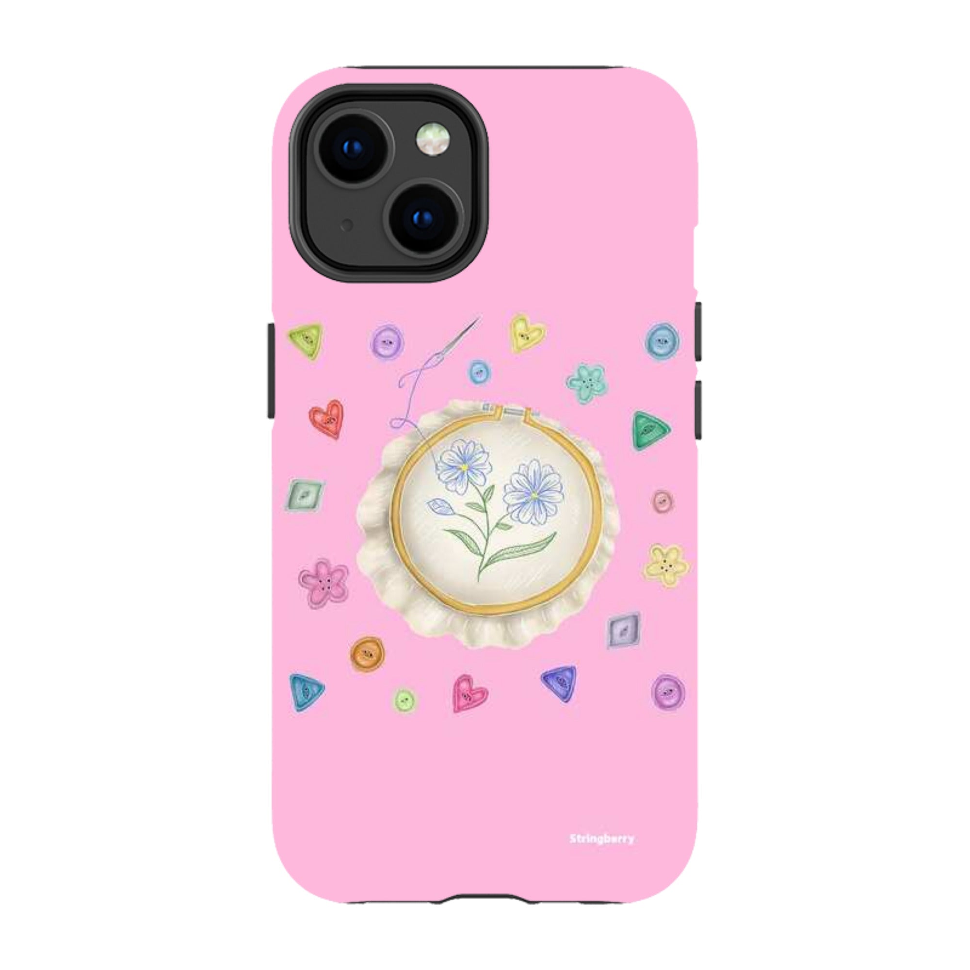 iPhone MagSafe Tough Case -  Flower Buttons Needlework By Catherine Rowe