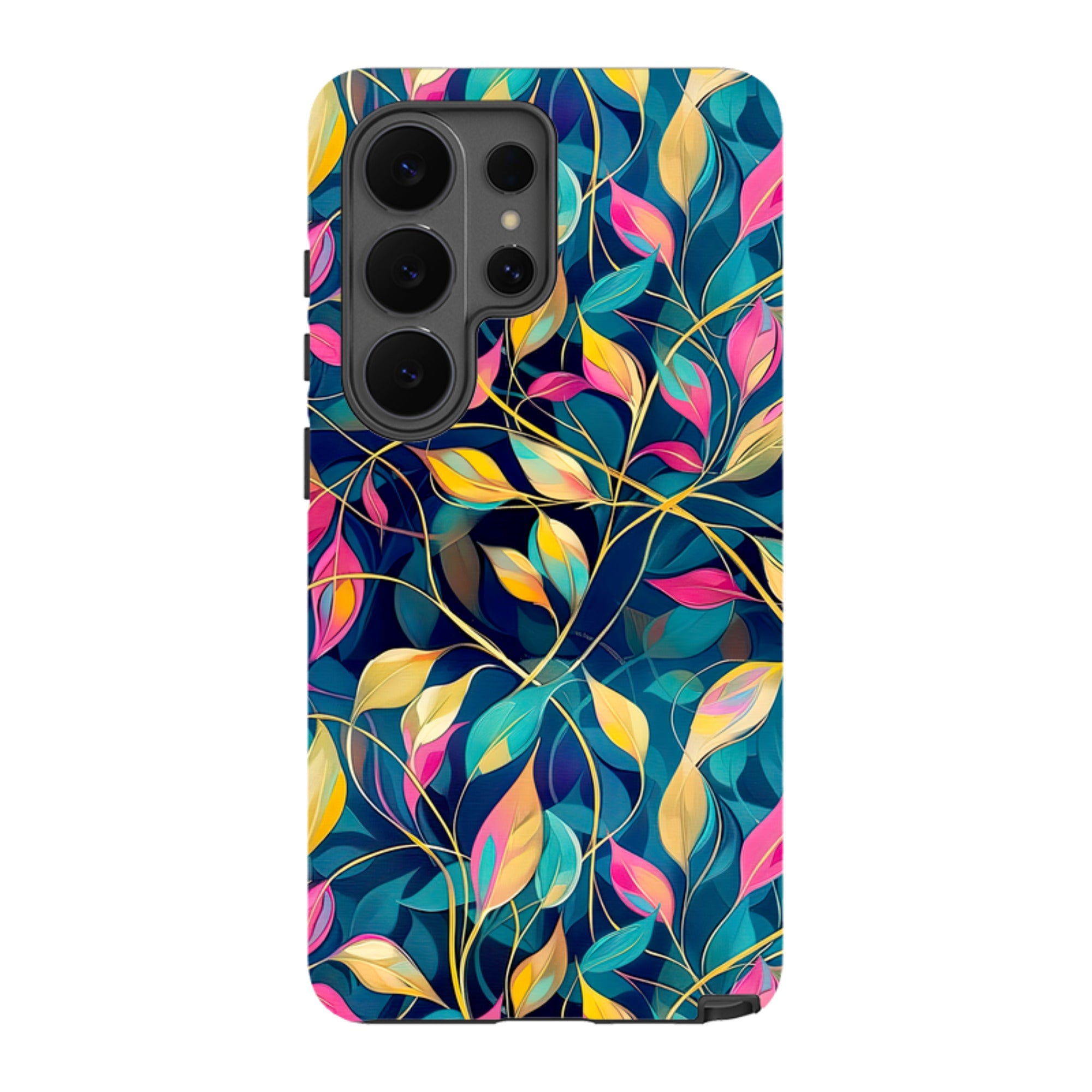 Samsung Tough Case - Pink and Teal Leaves
