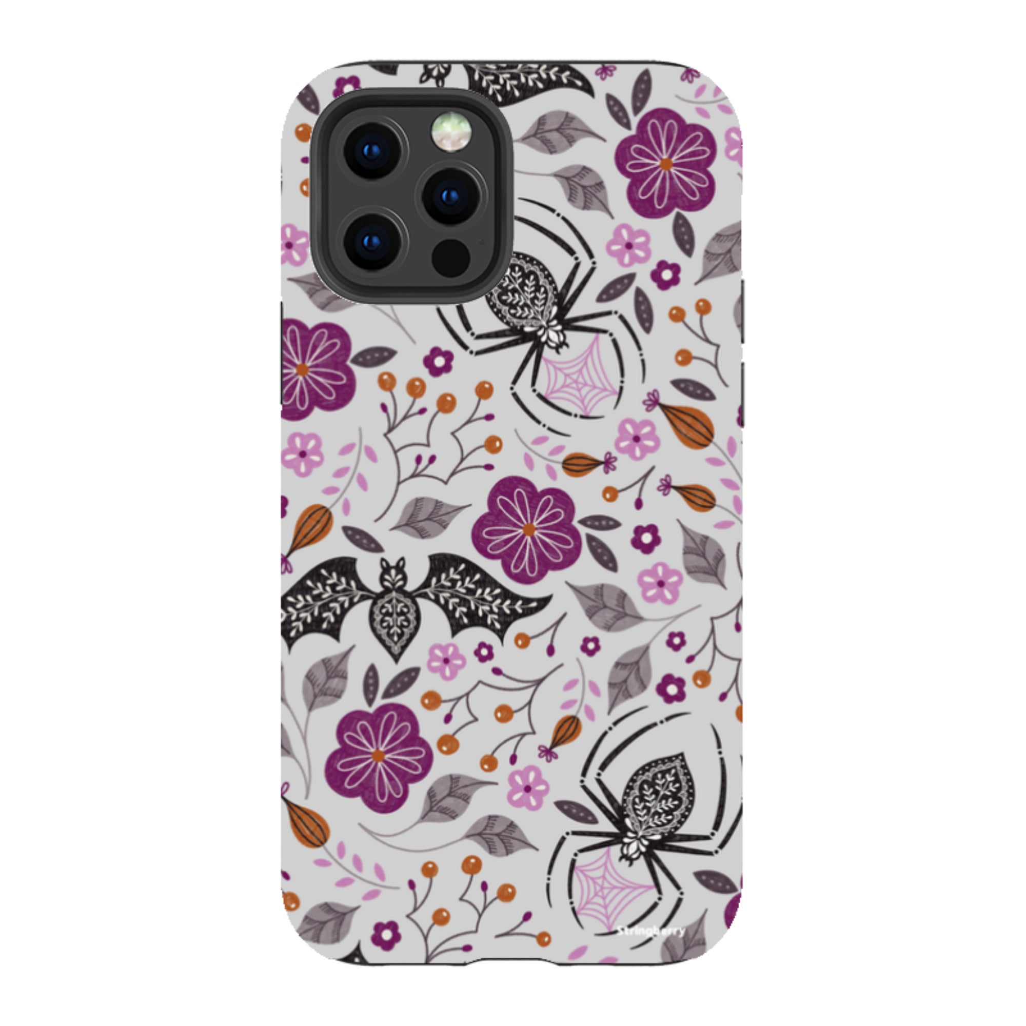 iPhone Tough Case - SpiderBat Grey By Jenny Zemanek