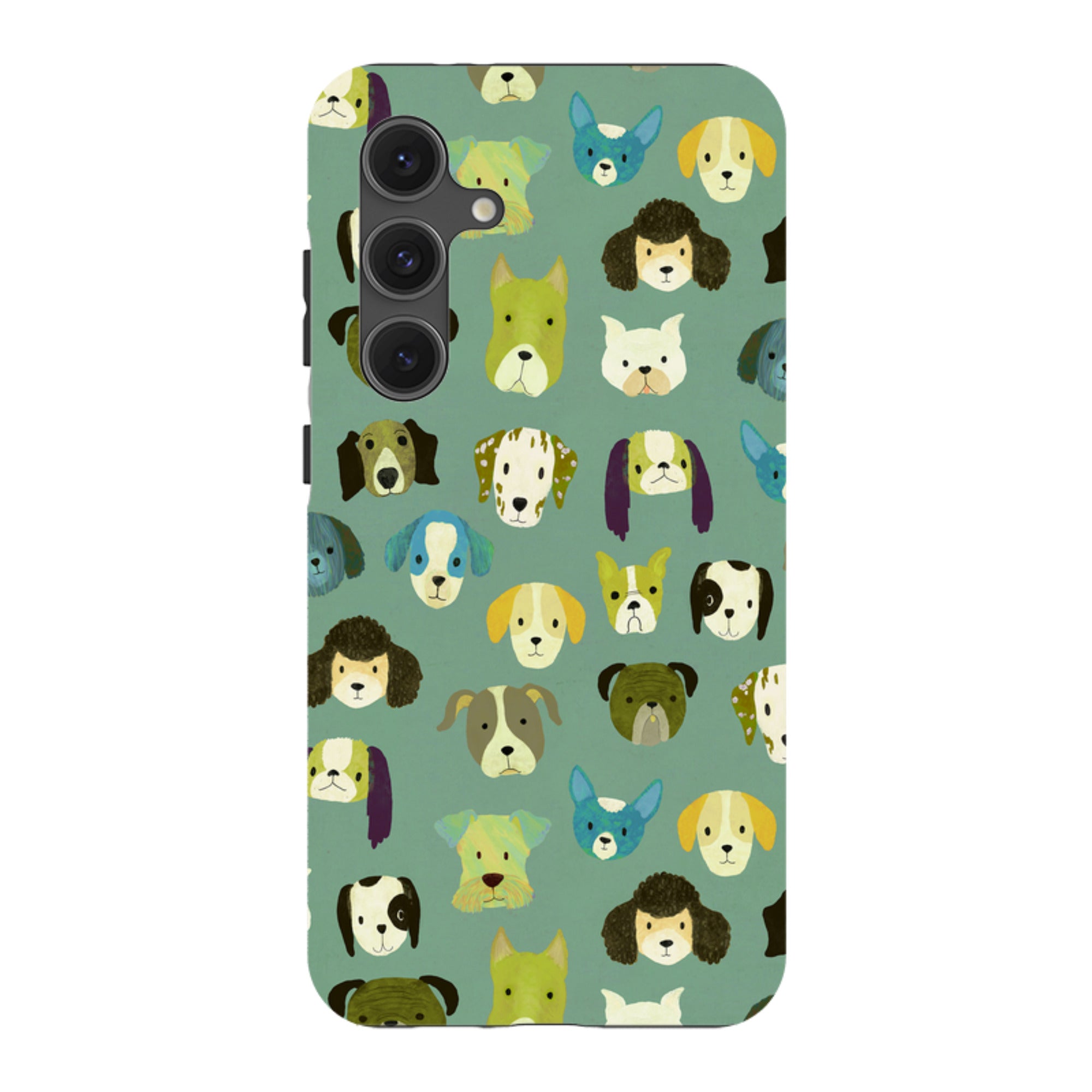 Samsung Tough Case - Dog Heads Green By Katherine Quinn