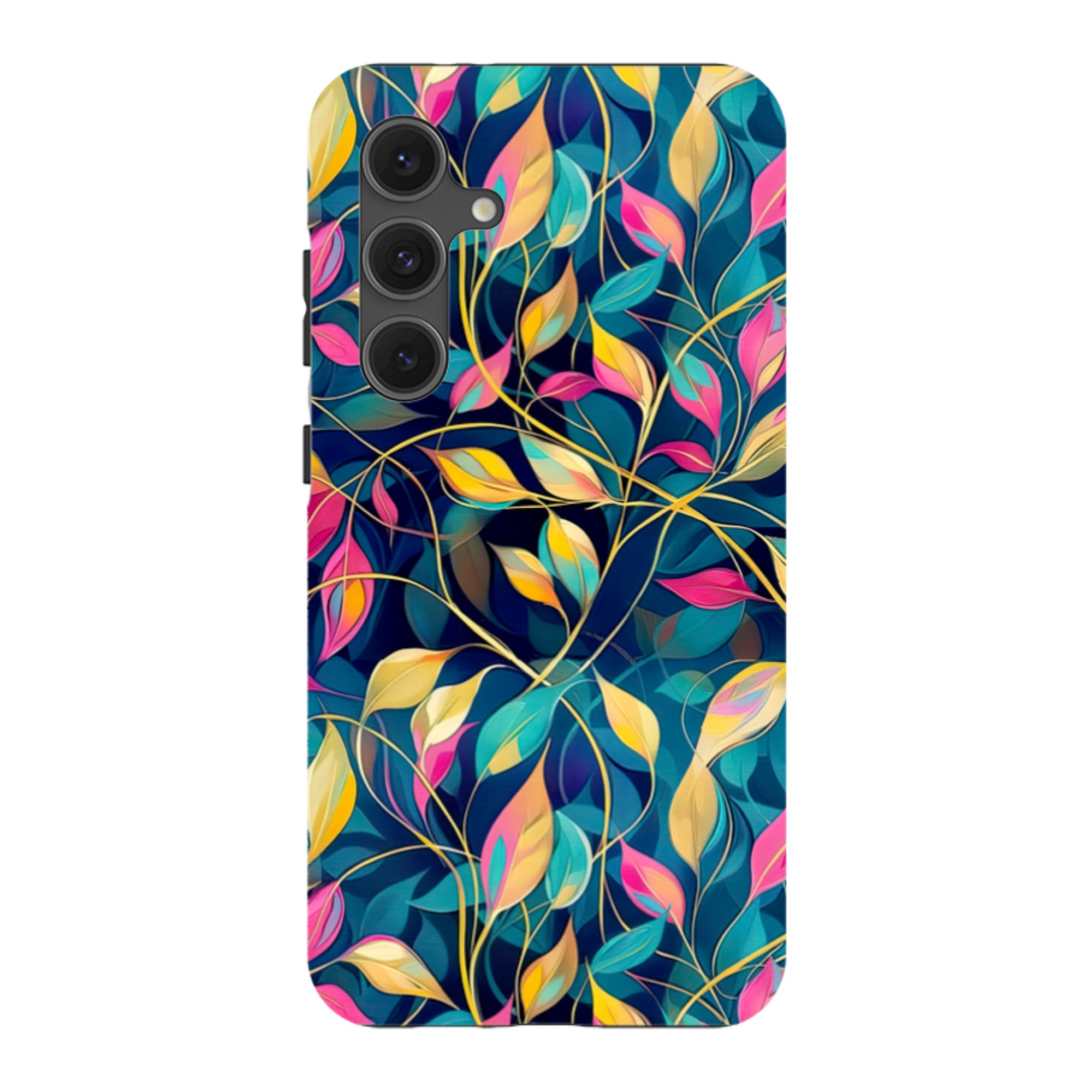 Samsung Tough Case - Pink and Teal Leaves