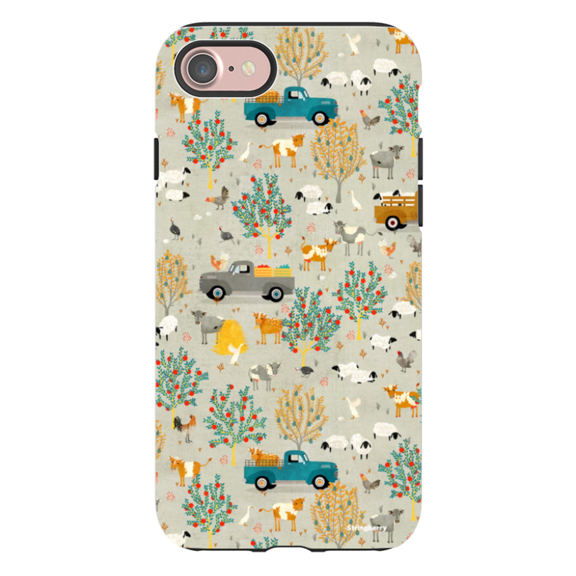 iPhone Tough Case - Farm Life Grey By Katherine Quinn