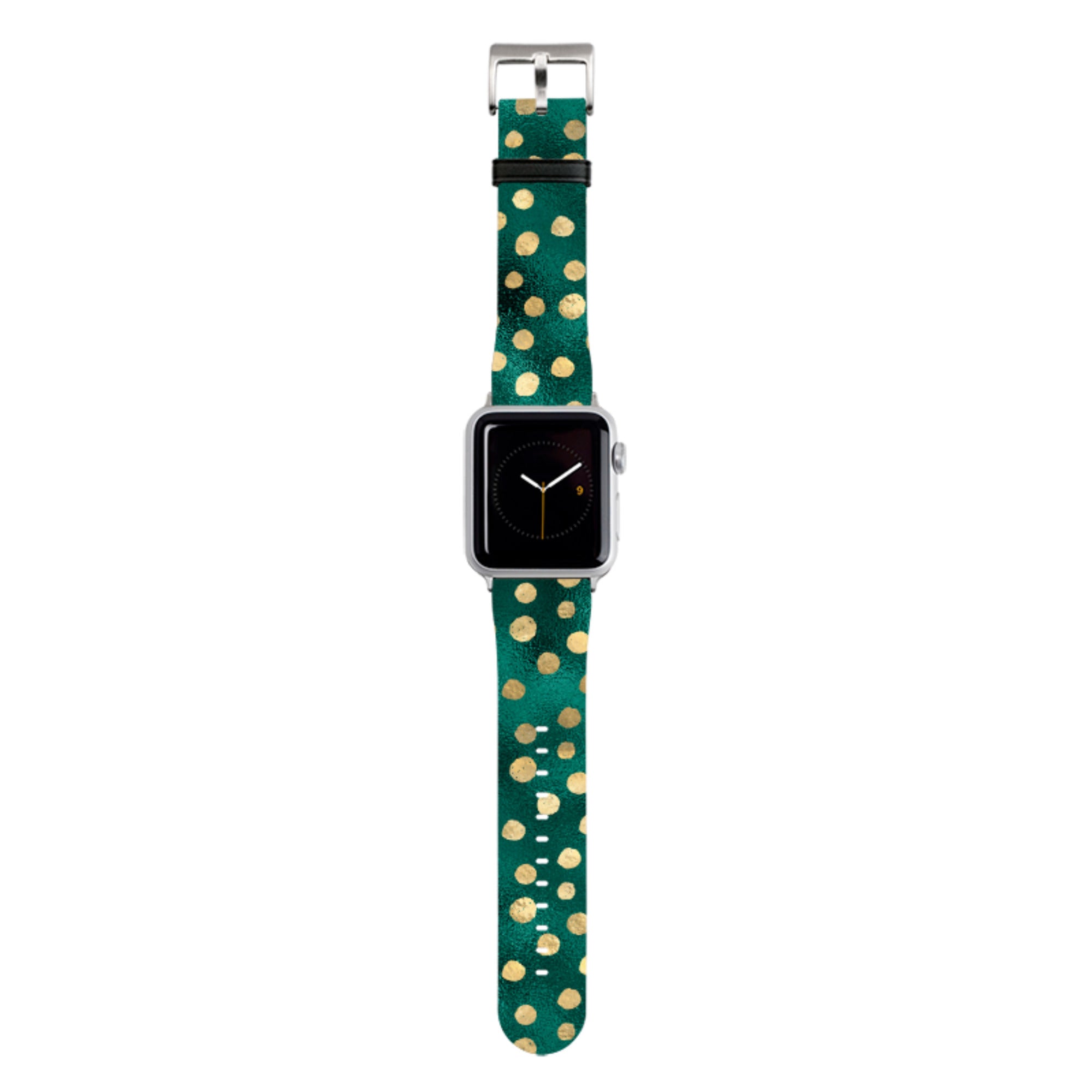Forest and Gold Dots Apple Watch Strap