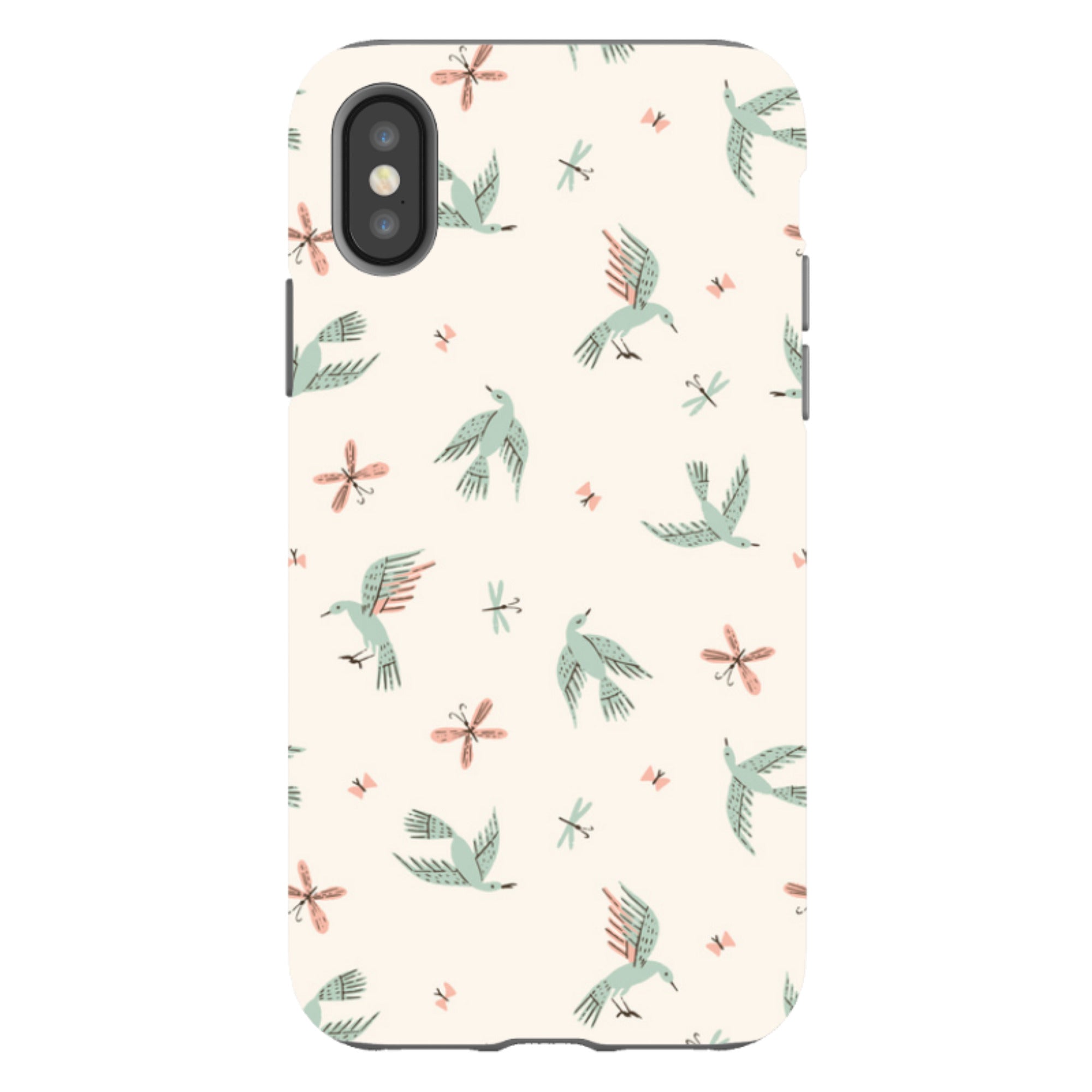 iPhone Tough Case - Birds And Butterflies Cream By Meghann Rader