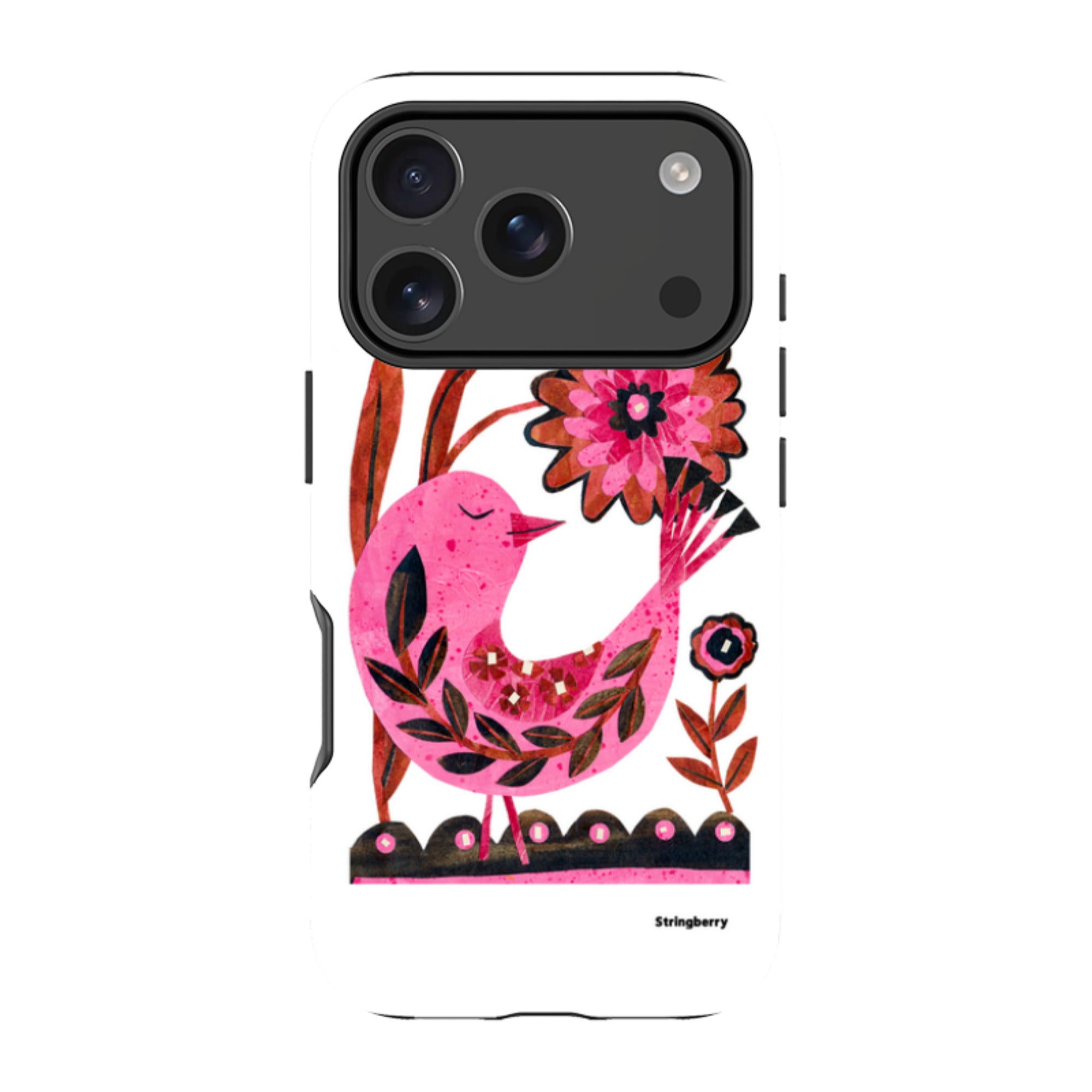 iPhone MagSafe Tough Case - Folk Floral Bird By Tracey English