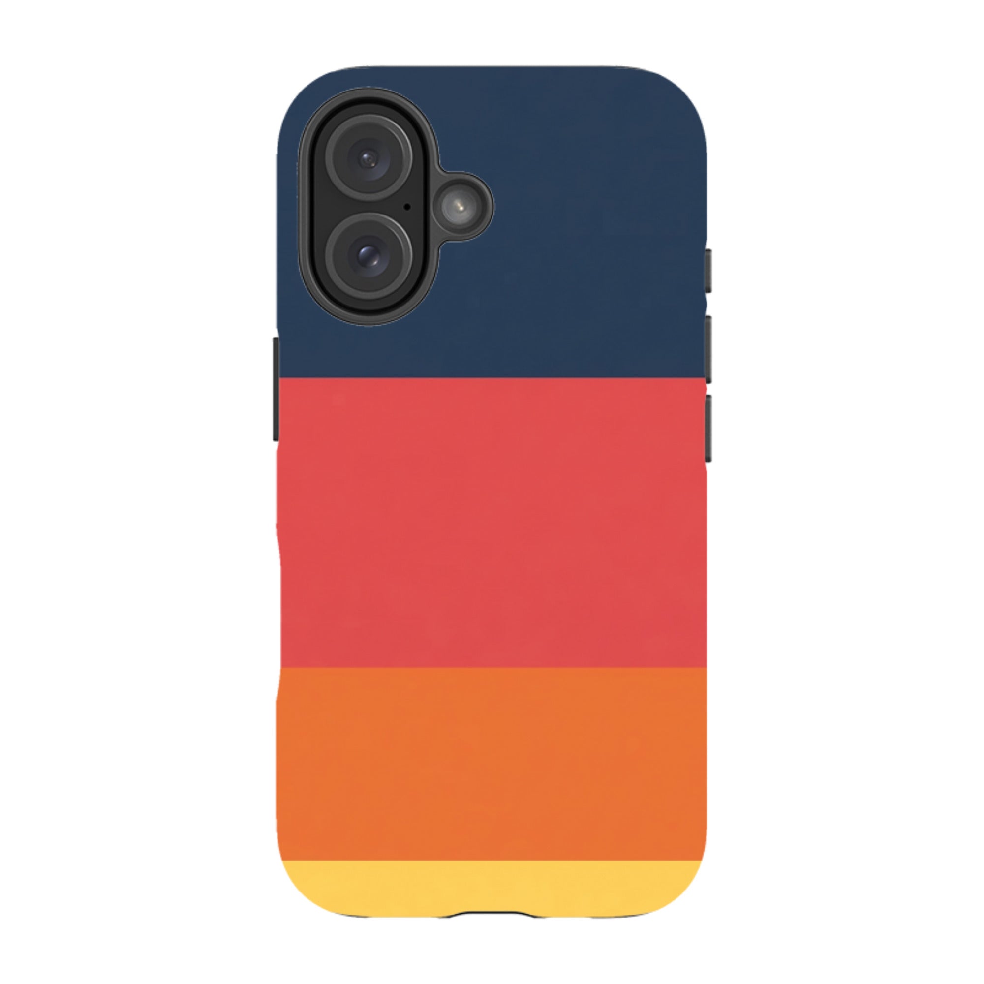 iPhone Tough Case - Navy Blue & Orange Gingham