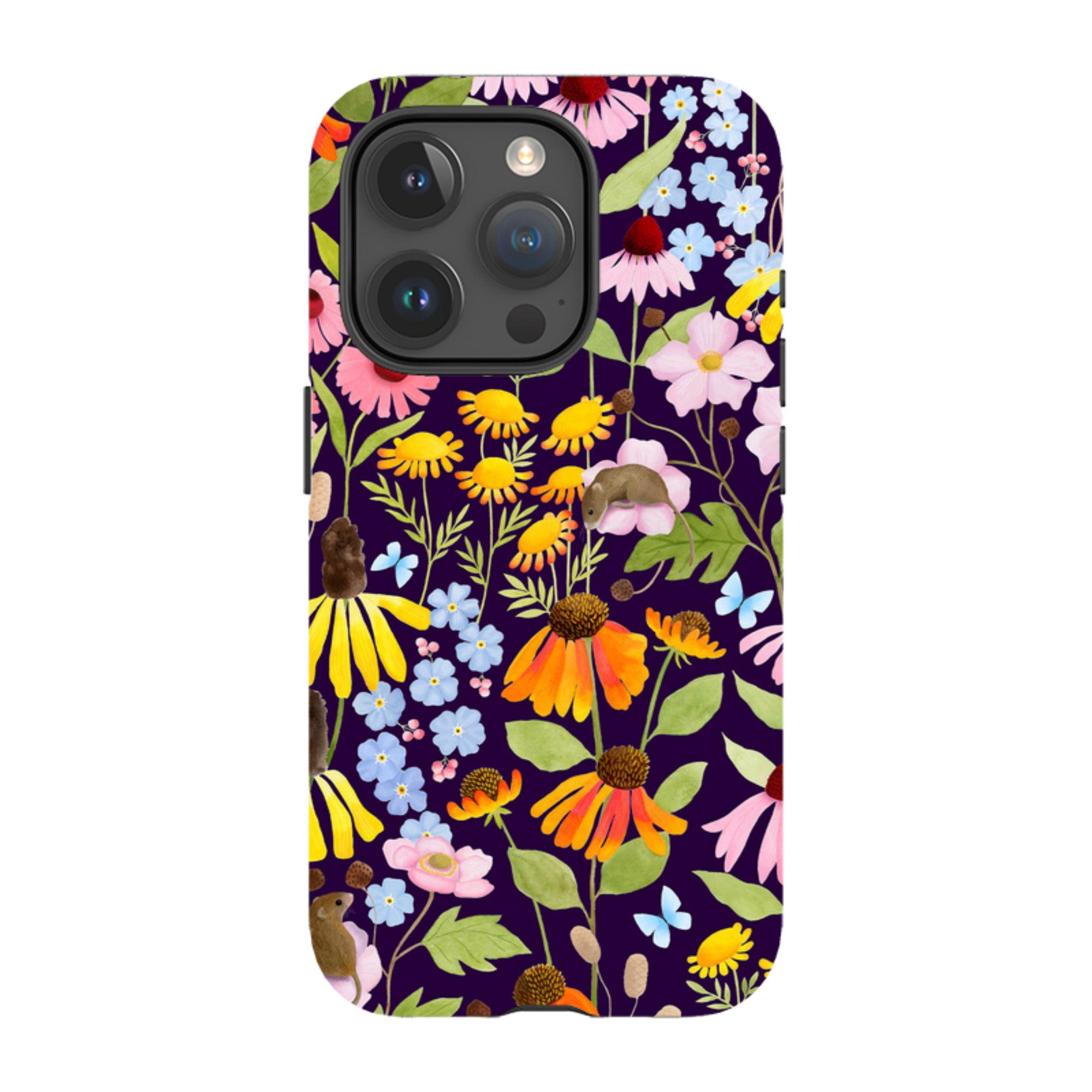 iPhone Tough Case - Mice And Wildflowers By Bex Parkin