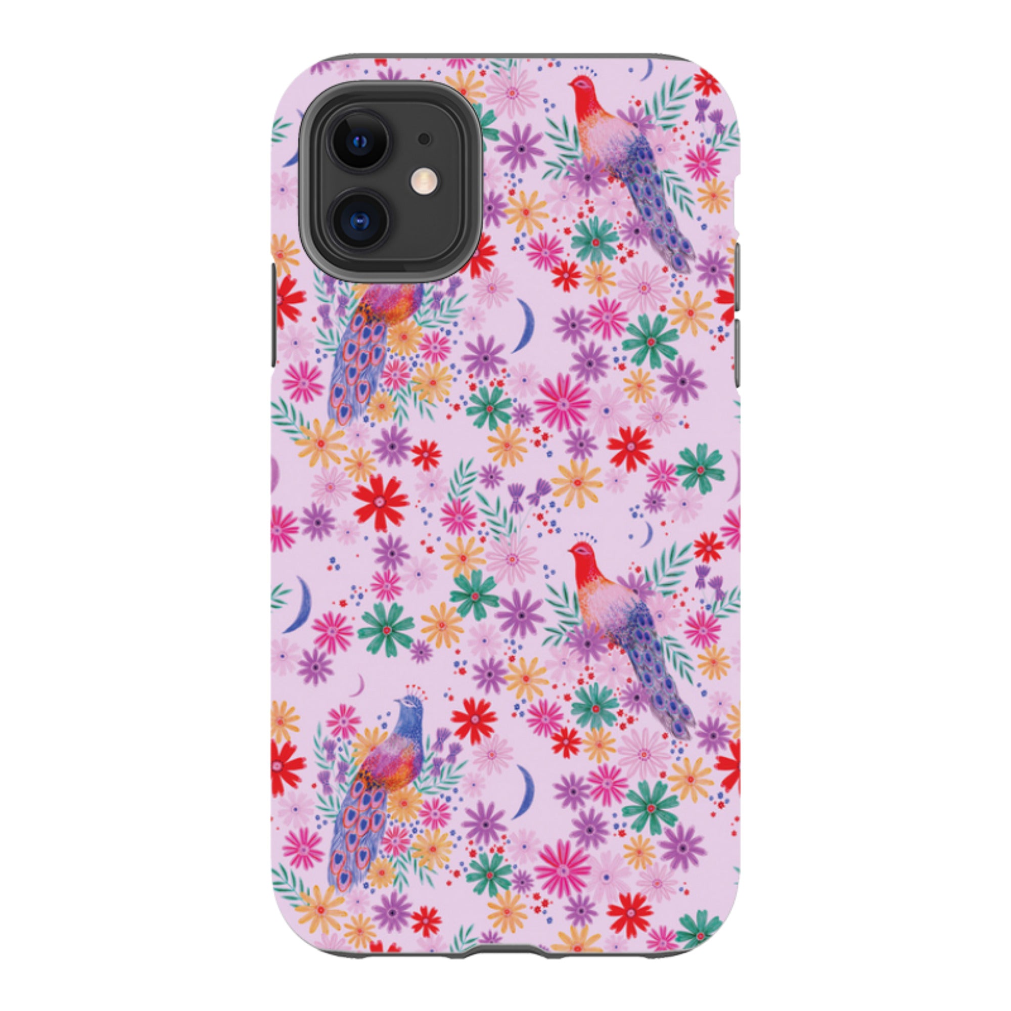 iPhone Tough Case - Peacock Pattern Lilac By Lee Foster Wilson