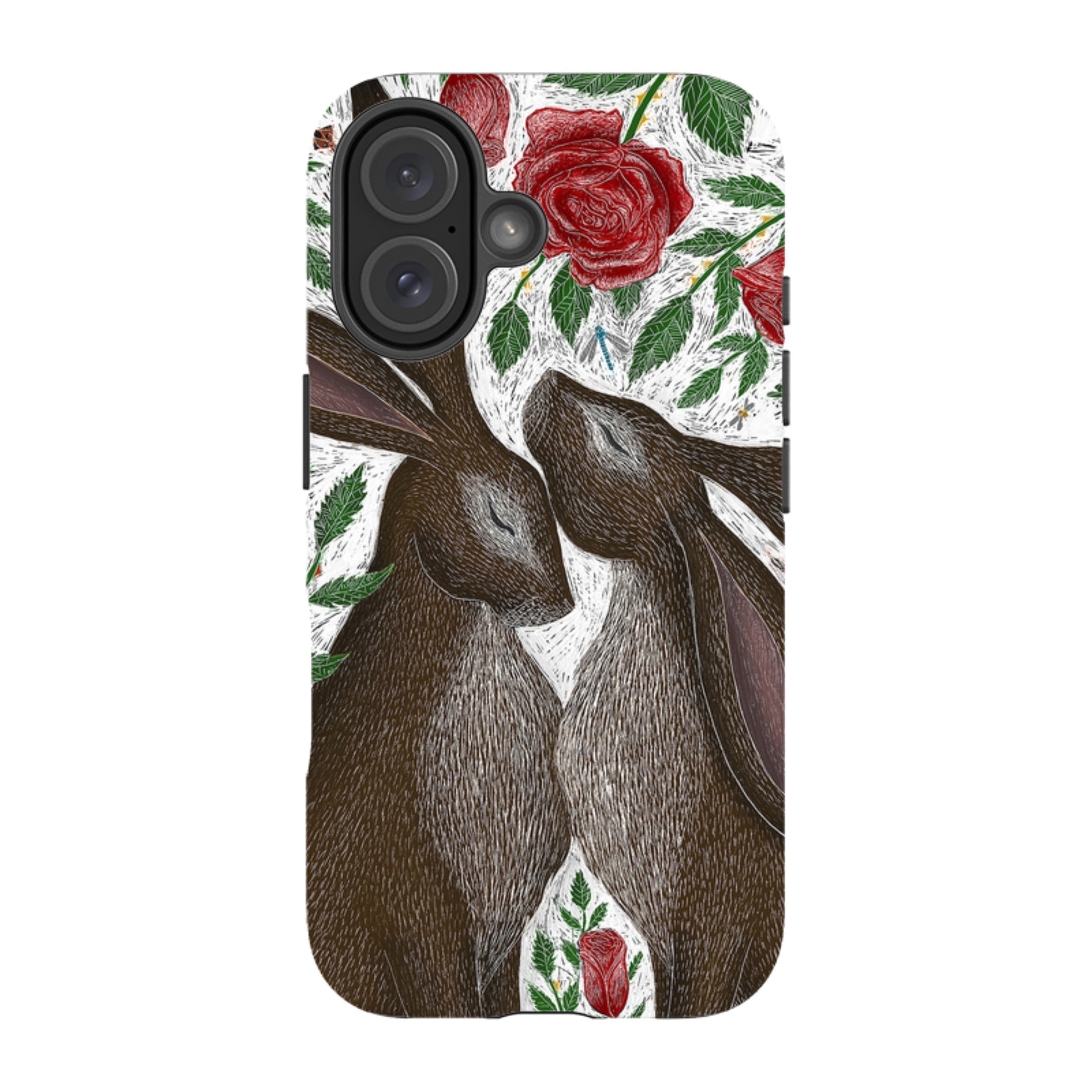 iPhone MagSafe Tough Case - Hares and Red Roses By Catherine Rowe