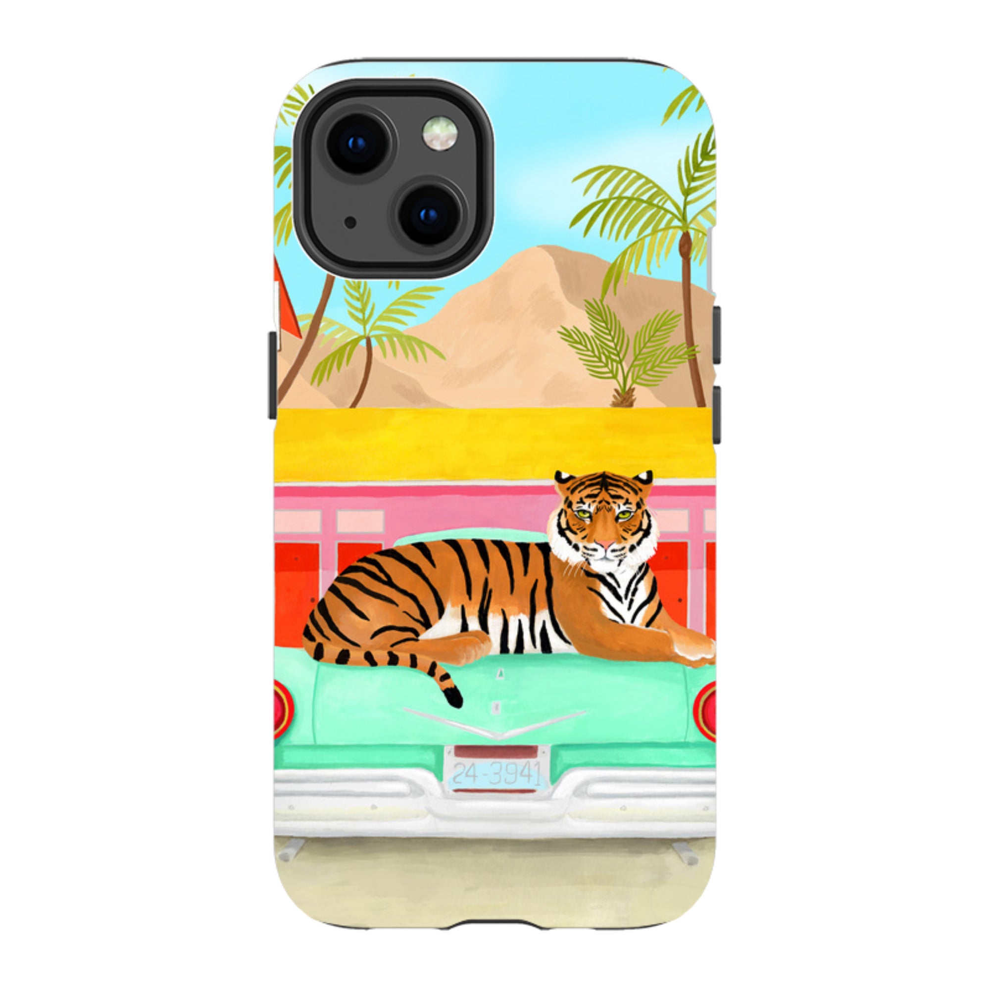 iPhone Tough Case - Palm Motel Tiger By Bex Parkin