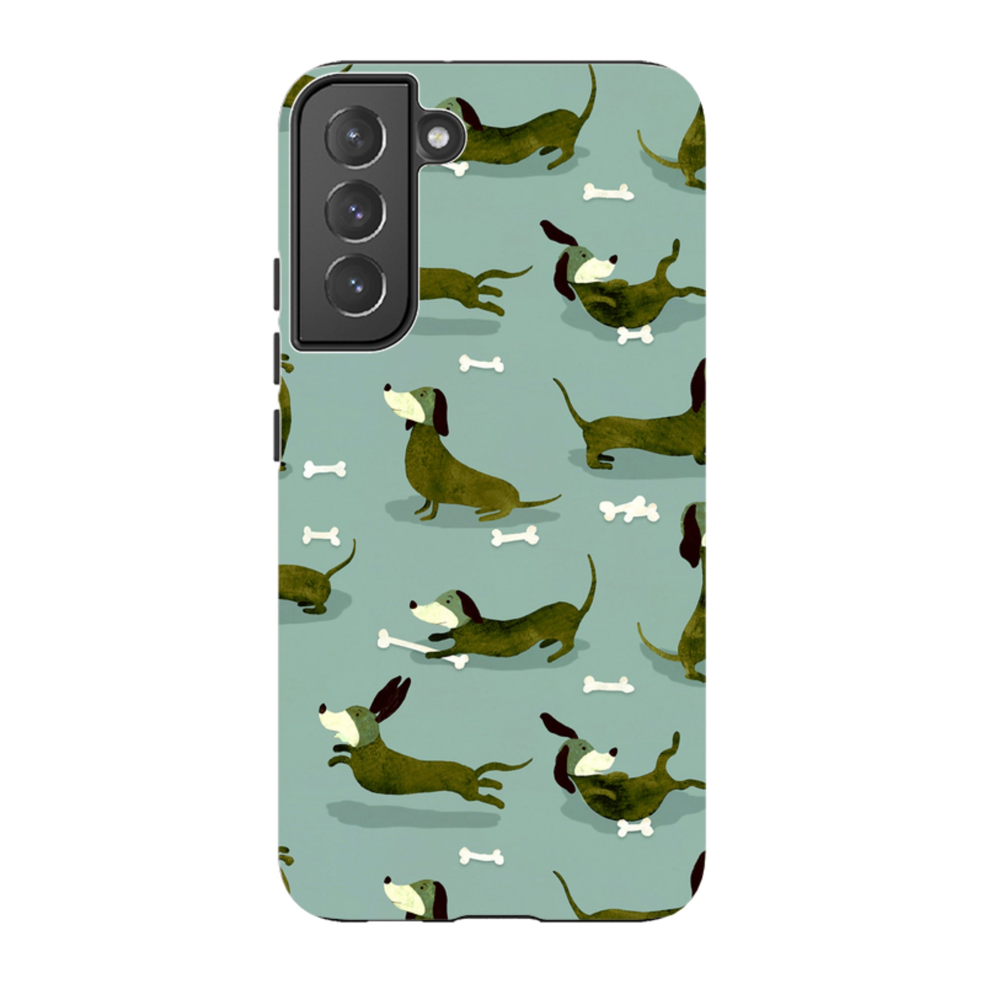 Samsung Tough Case - Dash Dogs Green By Katherine Quinn