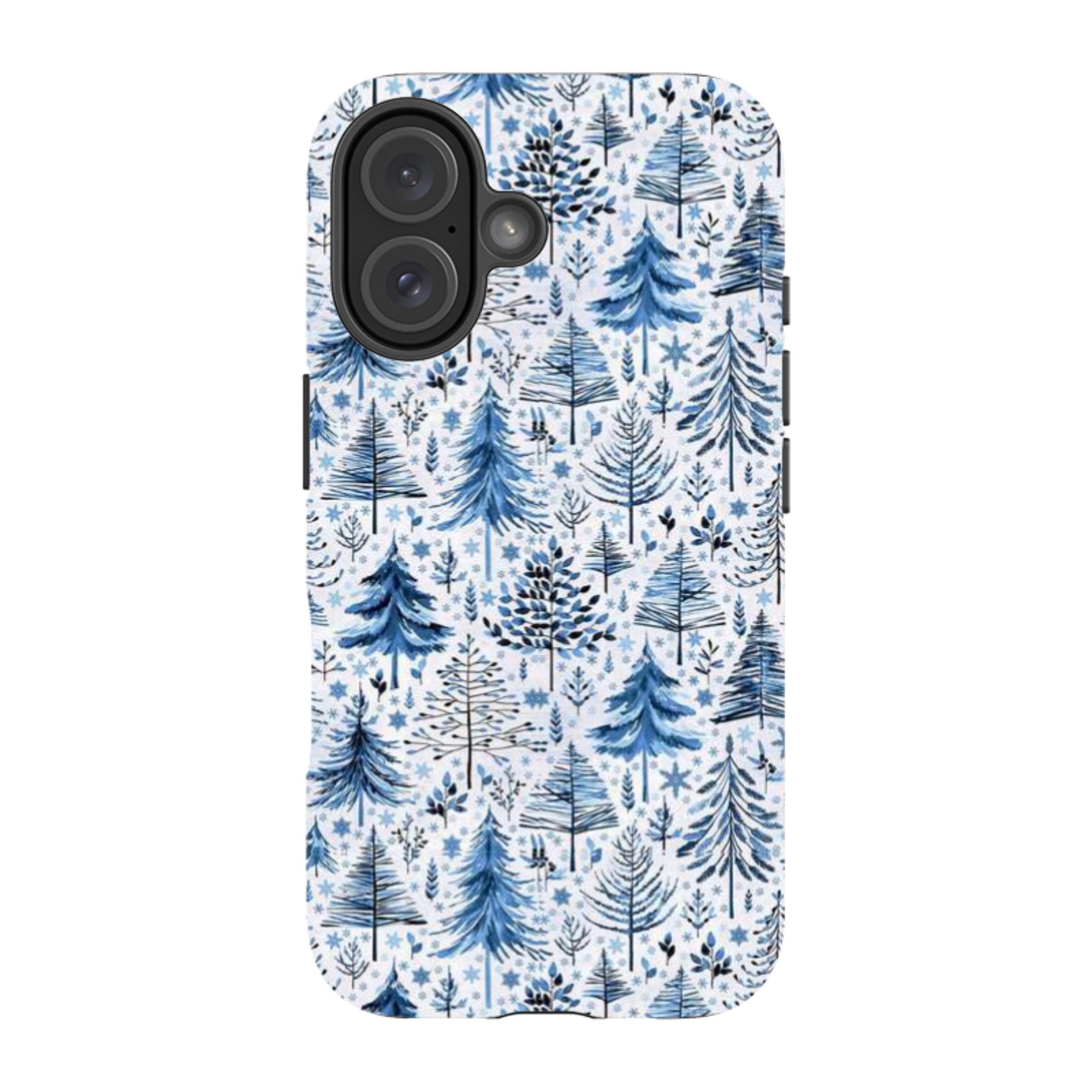 iPhone Tough Case - Blue Xmas Trees By Elisabeth Haager