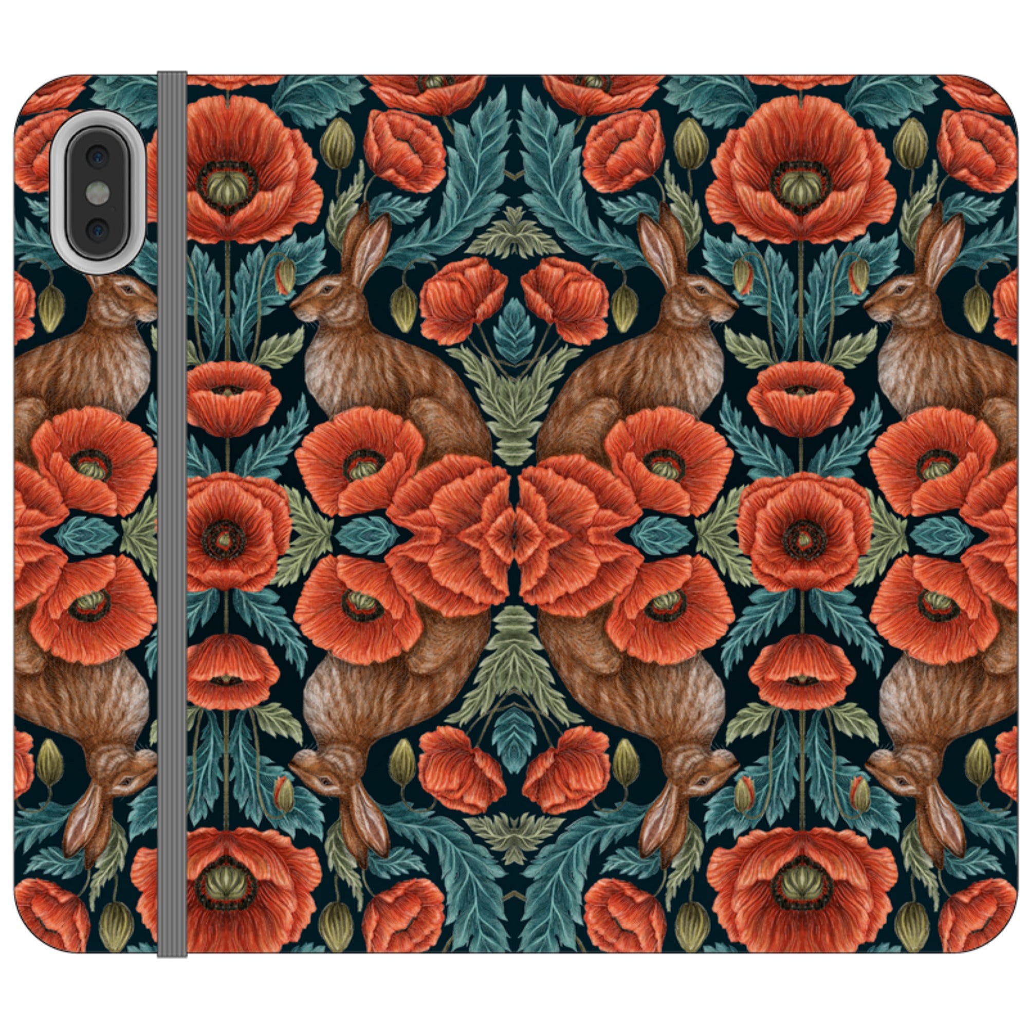 Poppy Red Wallet Case By Catherine Rowe