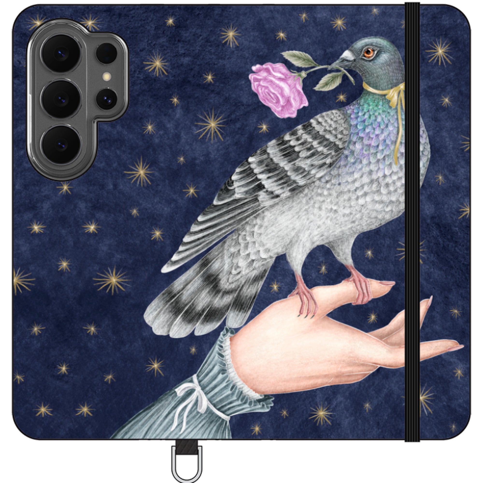 Pigeon With Rose Wallet Case By Catherine Rowe