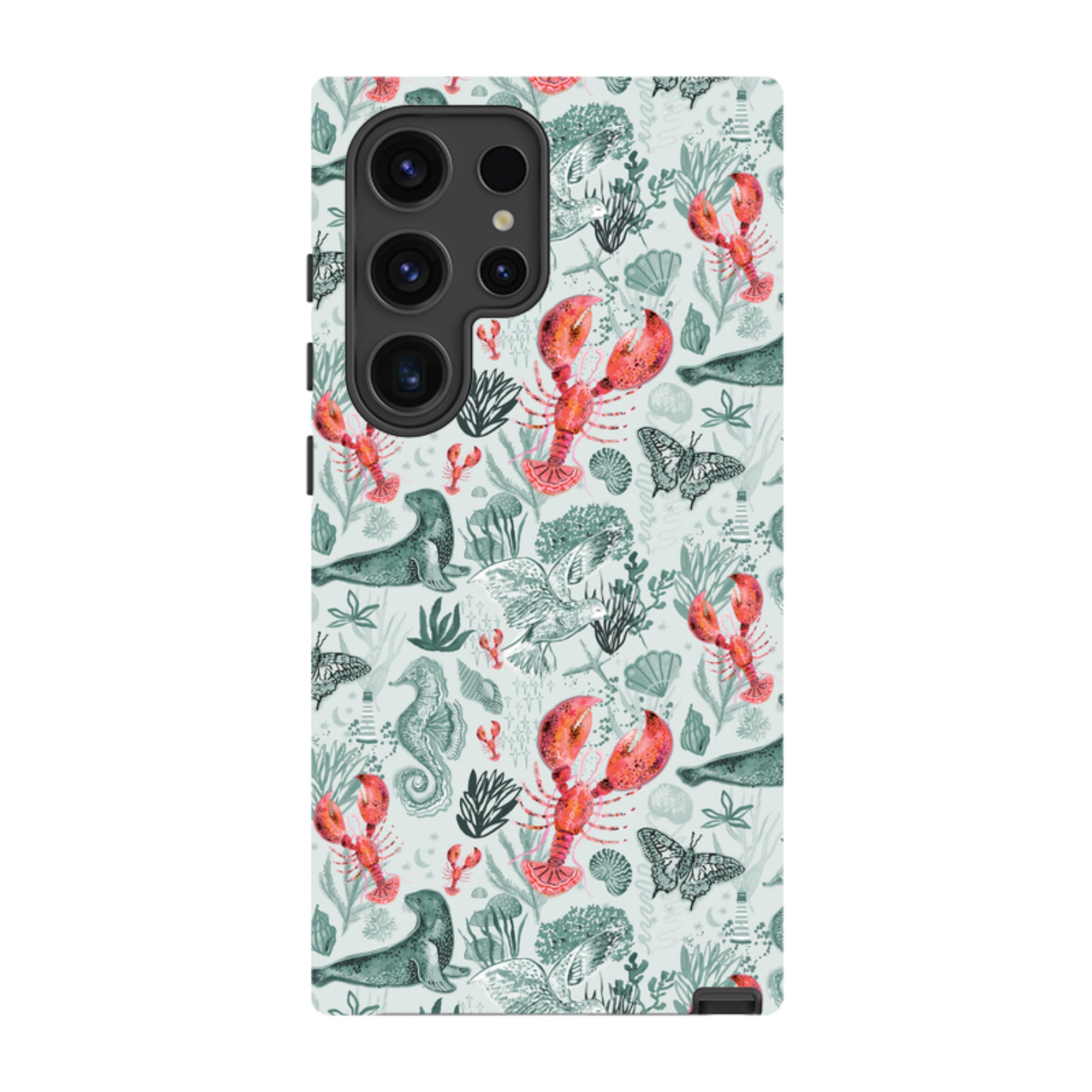 Samsung Tough  Case - Teal Seals and Lovely Lobsters By Emma Frances Grant