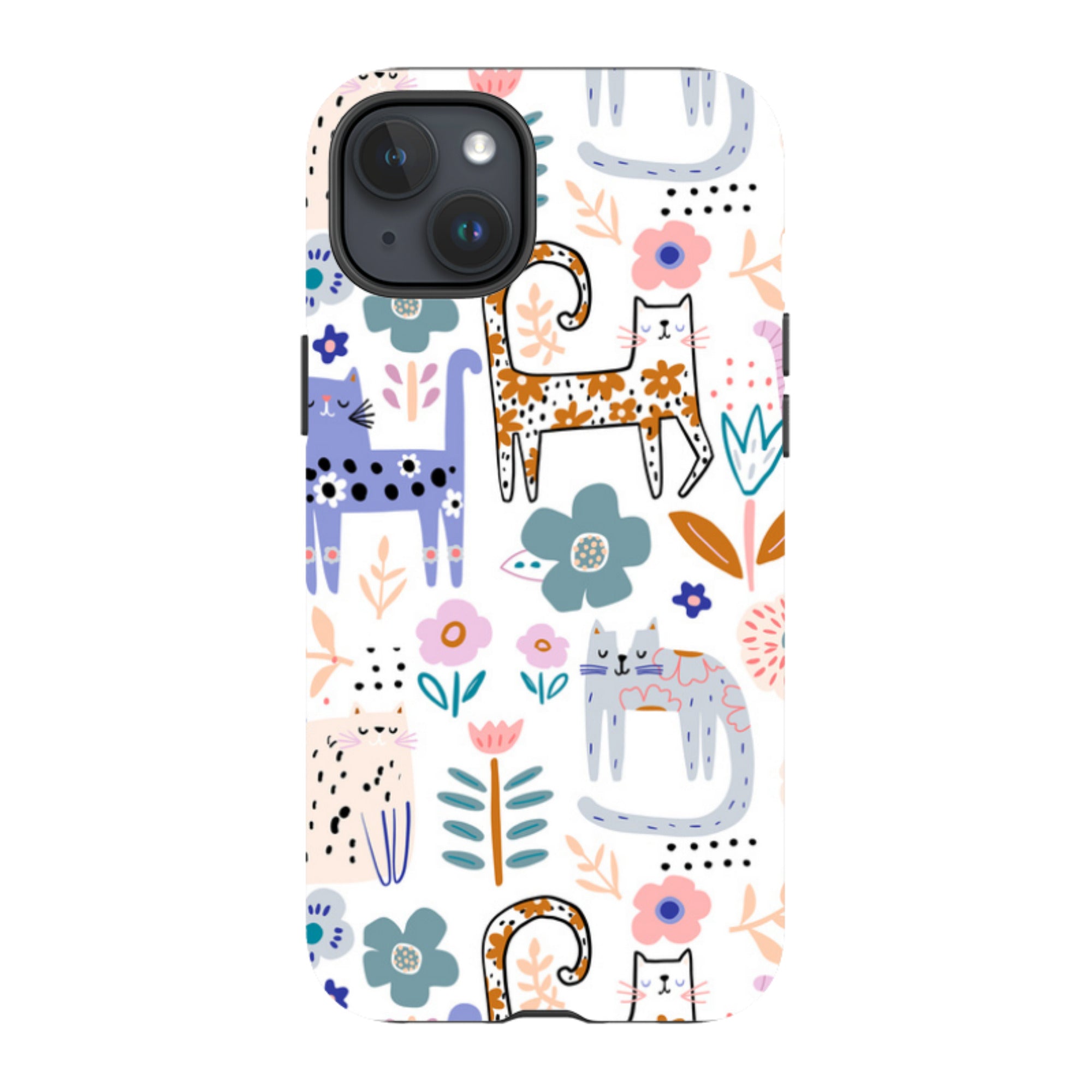 iPhone Tough Case - Floral Cats