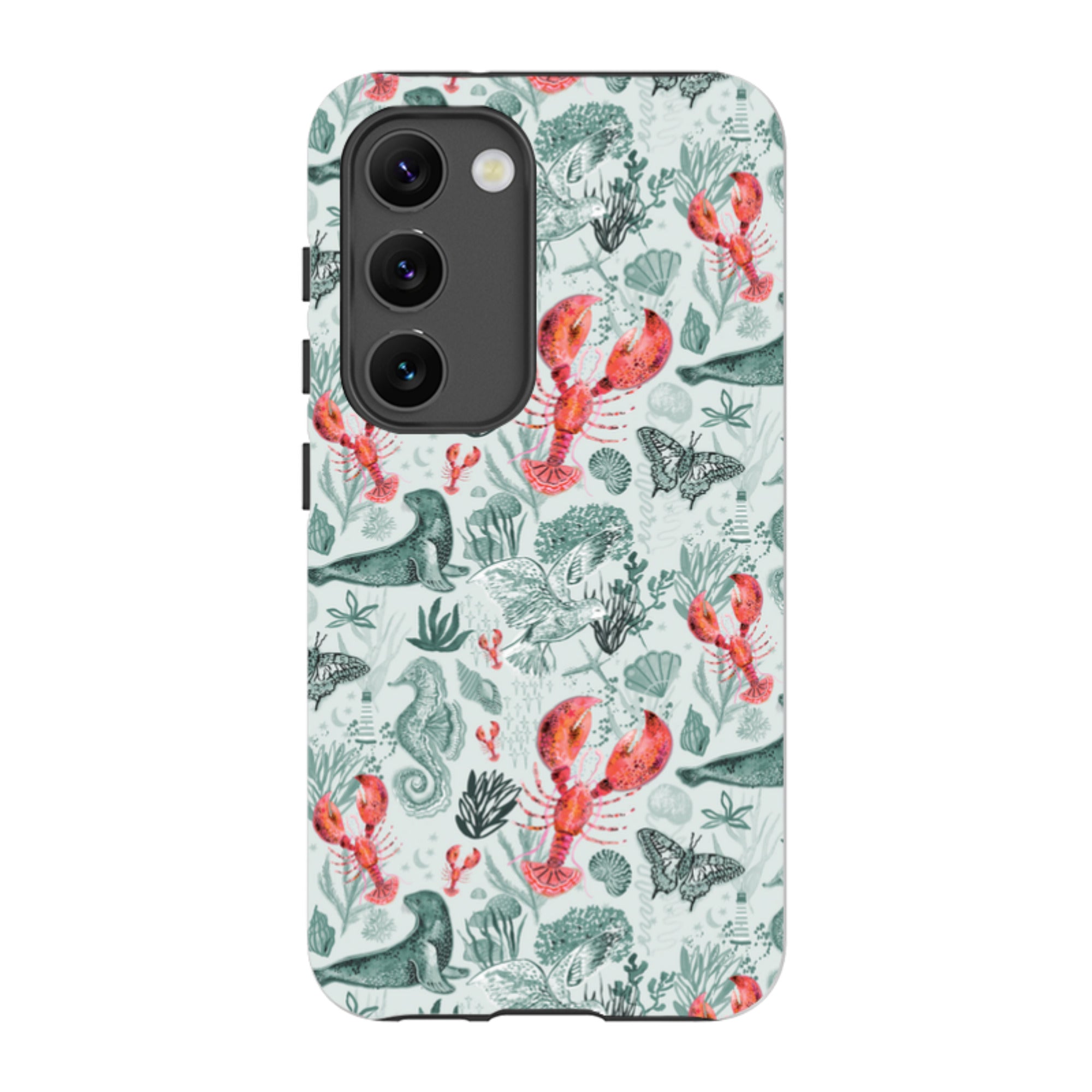 Samsung Tough  Case - Teal Seals and Lovely Lobsters By Emma Frances Grant