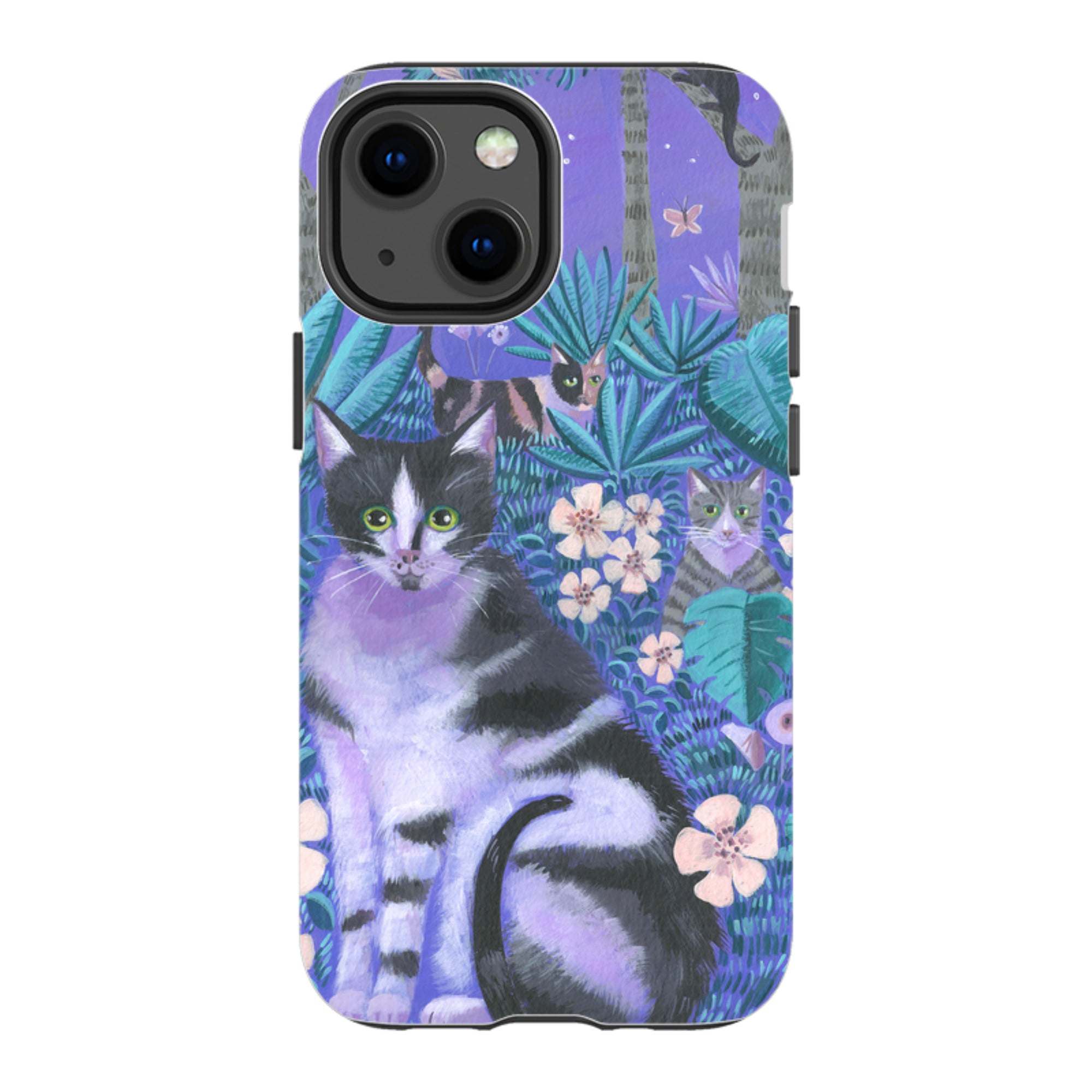 iPhone Tough Case - Night Cats 2 By Mary Stubberfield