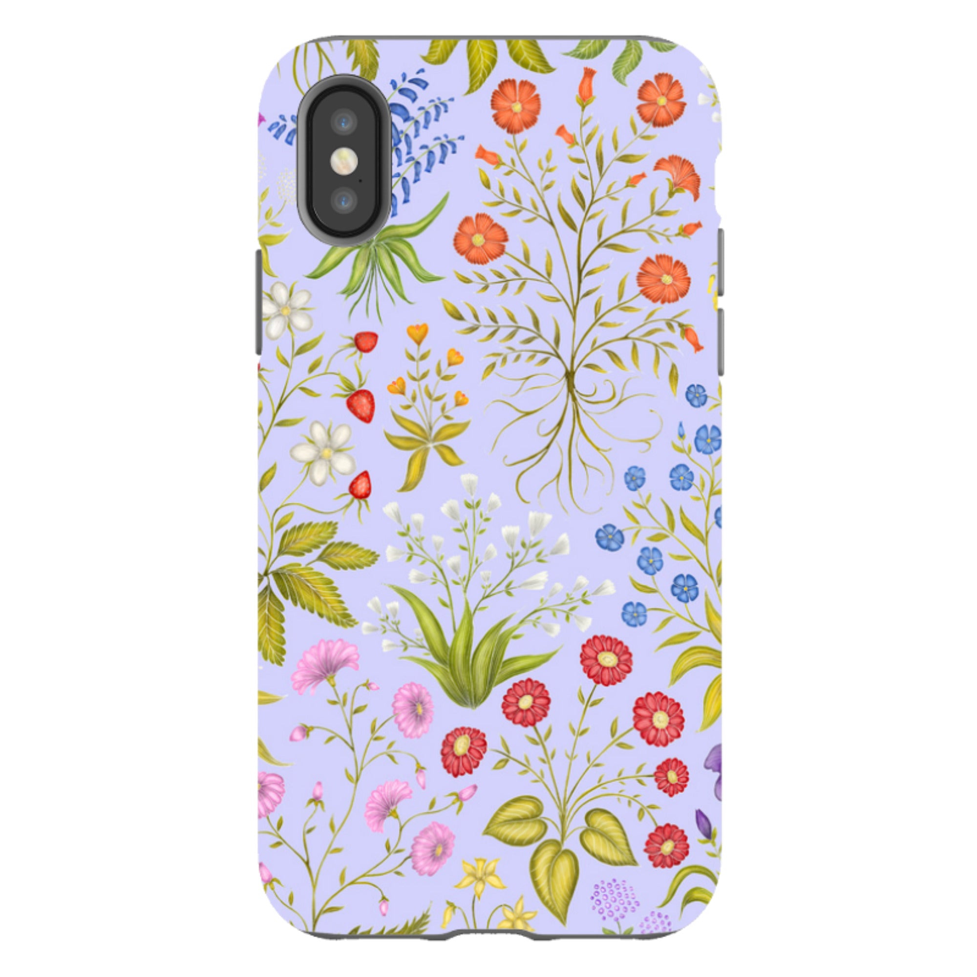 iPhone Tough Case - Fleurs Blue By Catherine Rowe