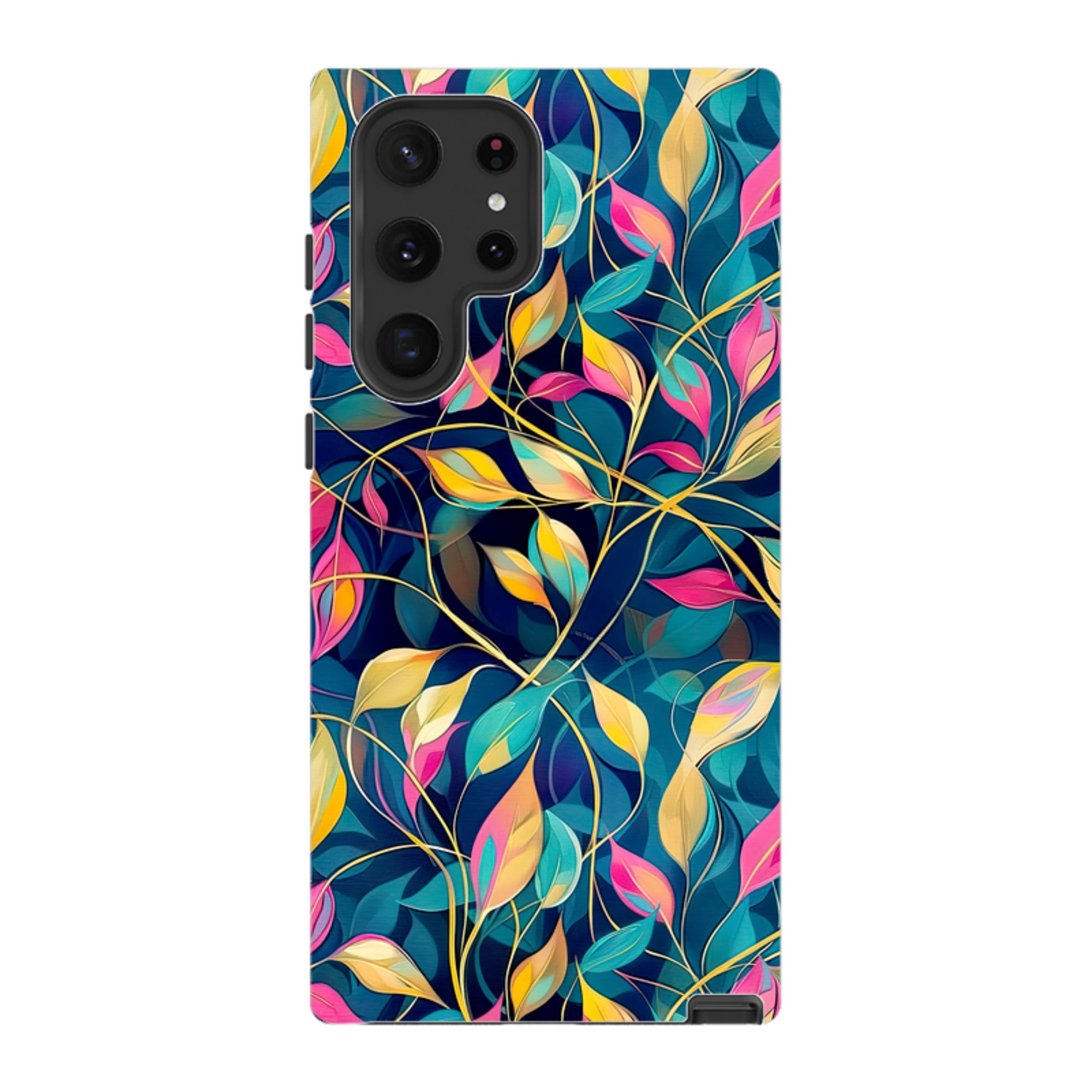 Samsung Tough Case - Pink and Teal Leaves