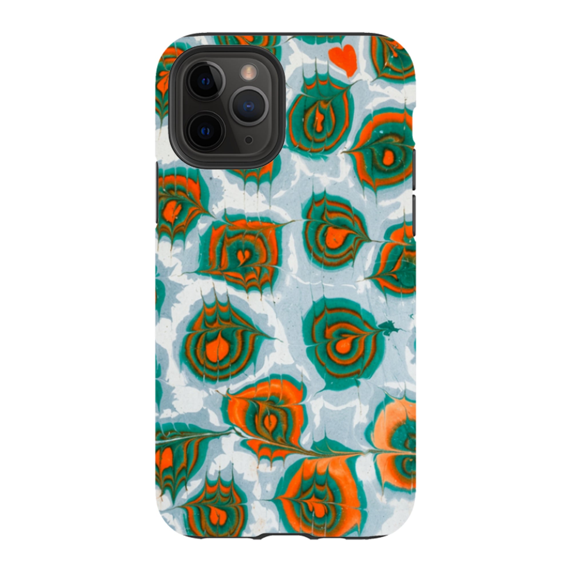 iPhone Tough Case - Teal & Orange Marble