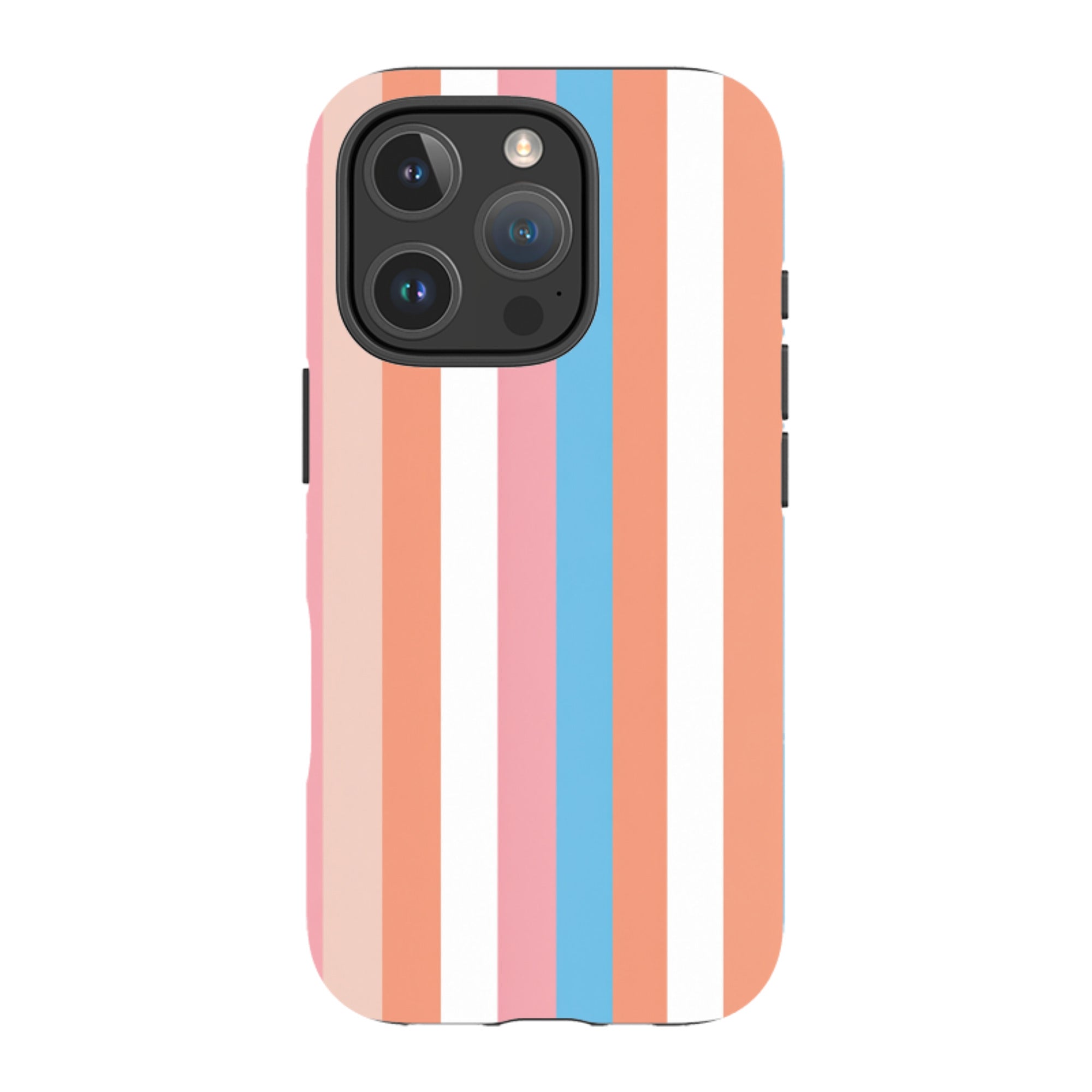 iPhone Tough Case - Coral Pink Stripe