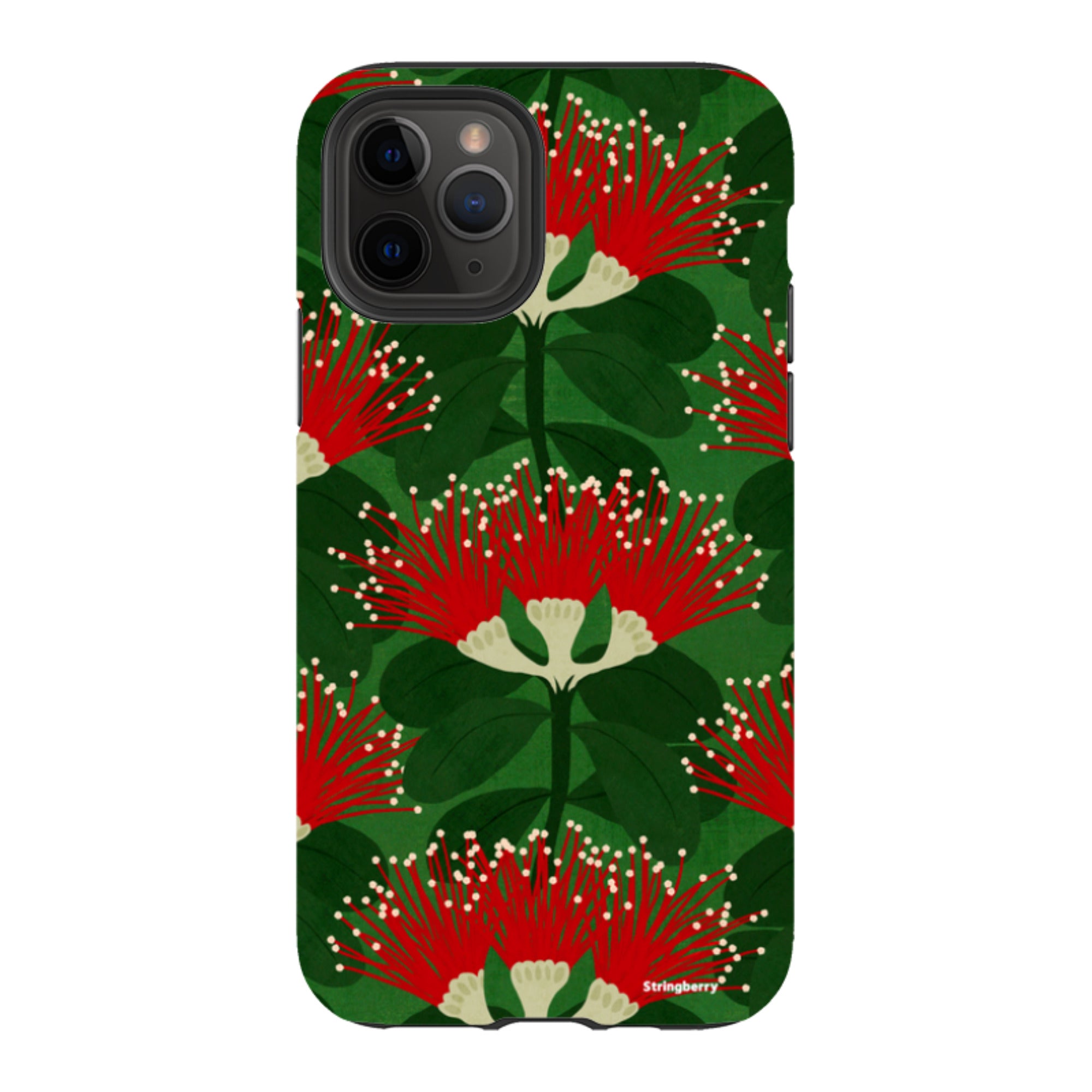 iPhone Tough Case - Pohutukawa Green And Red By Katherine Quinn
