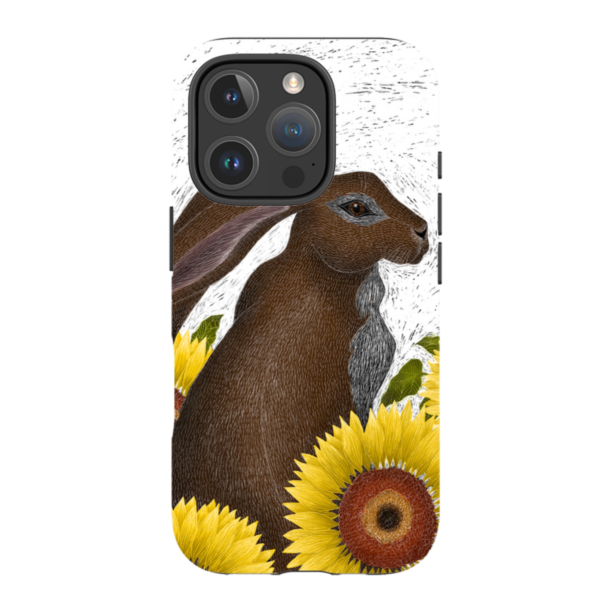 iPhone MagSafe Tough Case - Hare With Sunflowers By Catherine Rowe