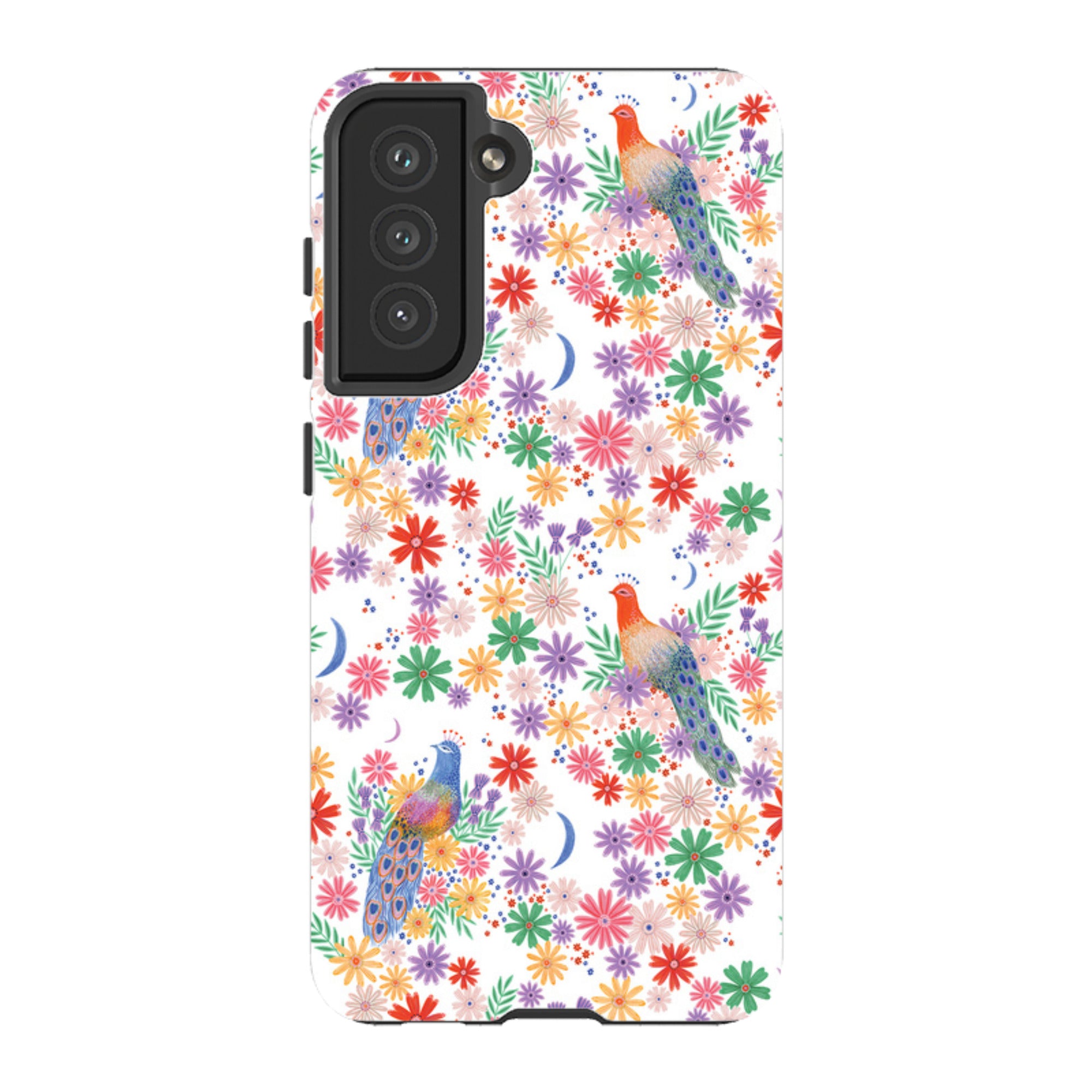 Samsung Tough Case - Peacock Pattern White By Lee Foster Wilson