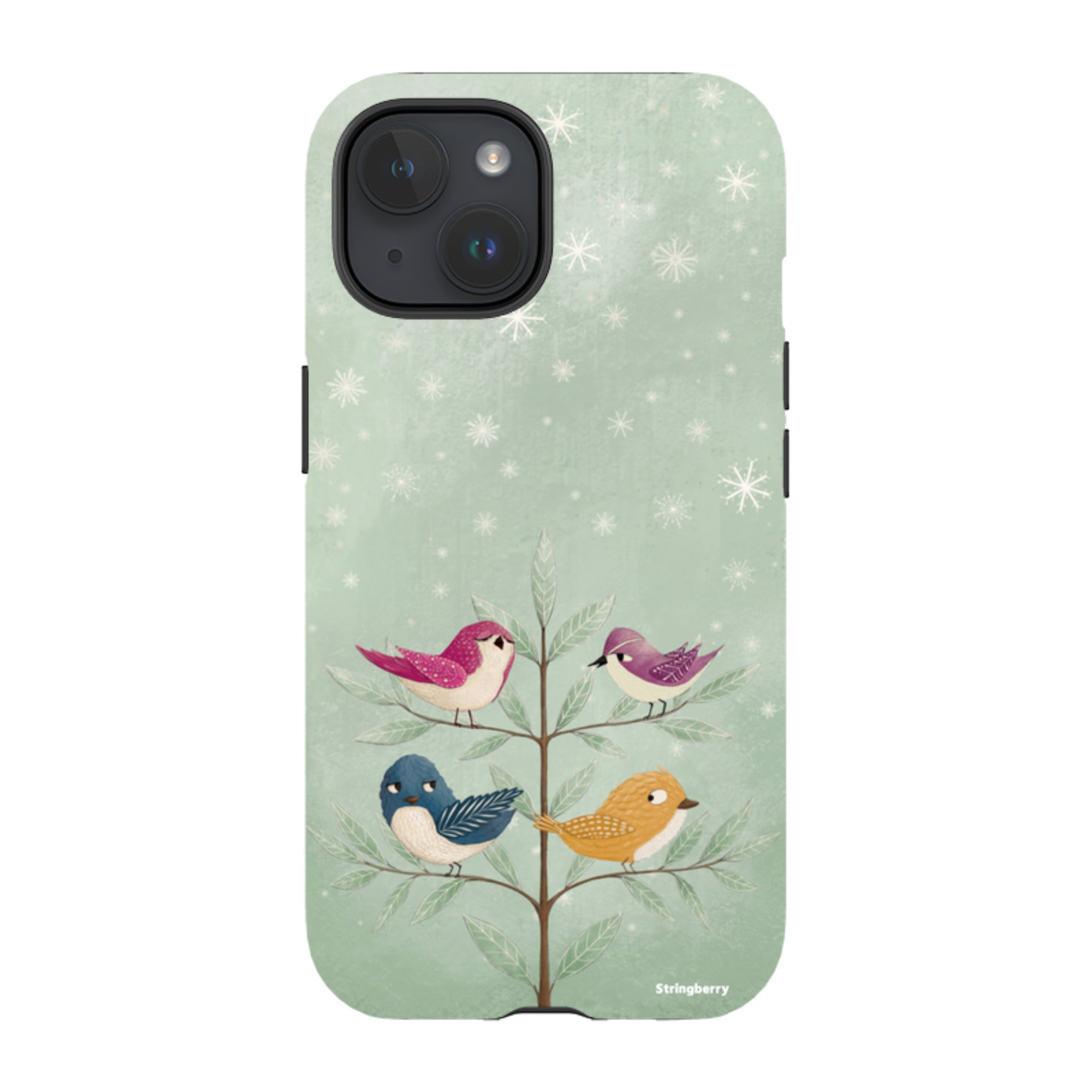 iPhone Tough Case - Garden Birds Aqua By Maja Lindberg