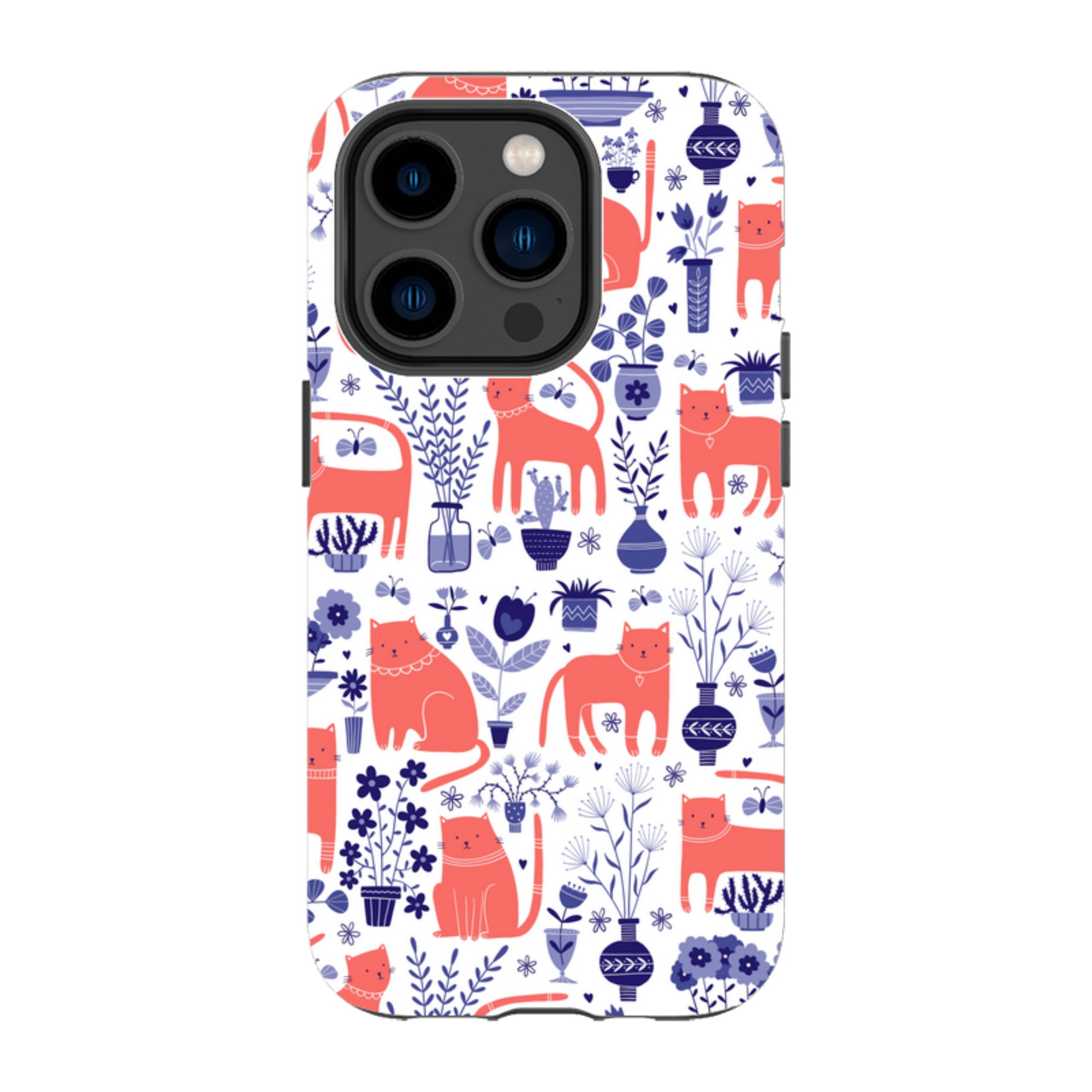 iPhone Tough Case - Coral Cats By Suzy Taylor
