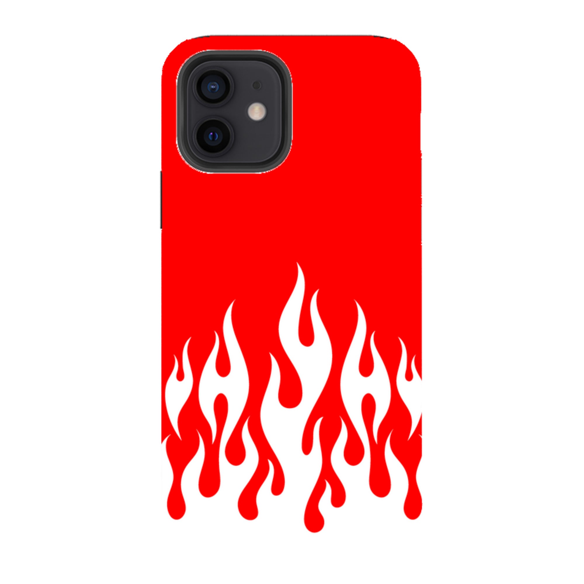 iPhone Tough Case - White Flames Red