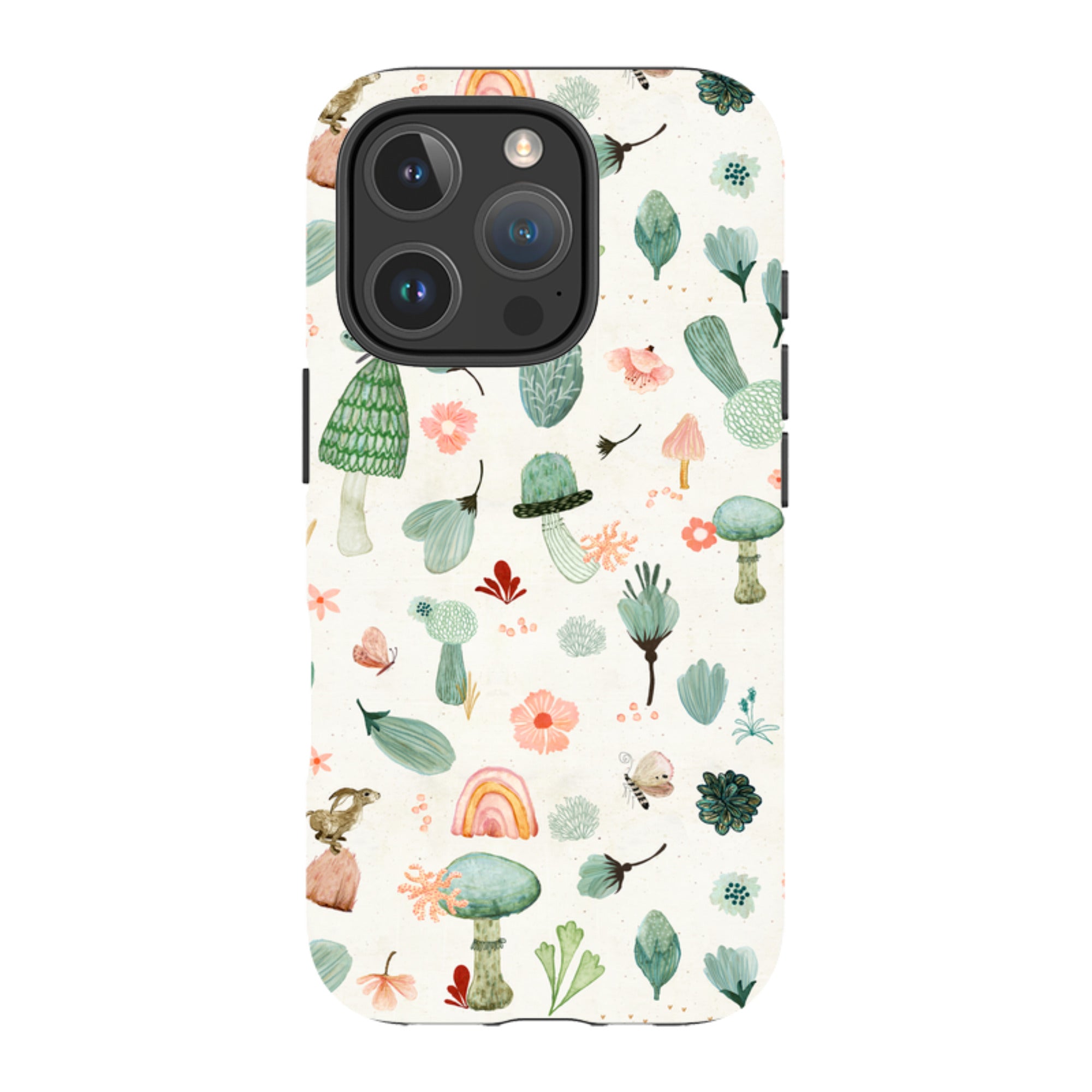 iPhone MagSafe Tough Case - Mushroom World Cream By Katherine Quinn