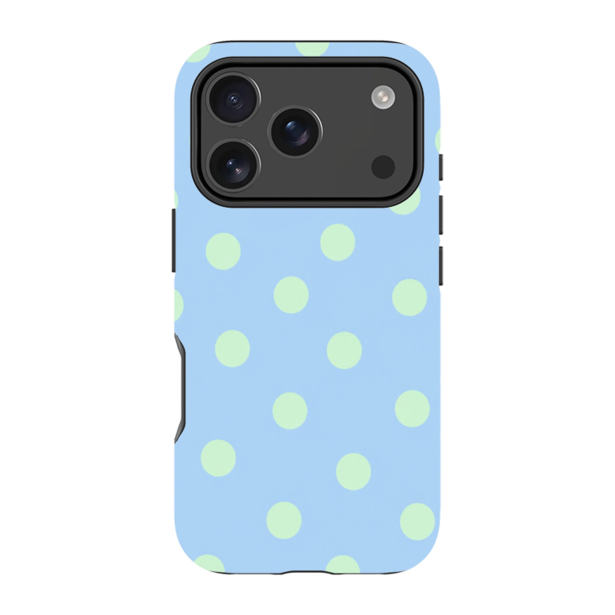 iPhone MagSafe Tough Case - Sky Blue & Mint Green Polka Dot