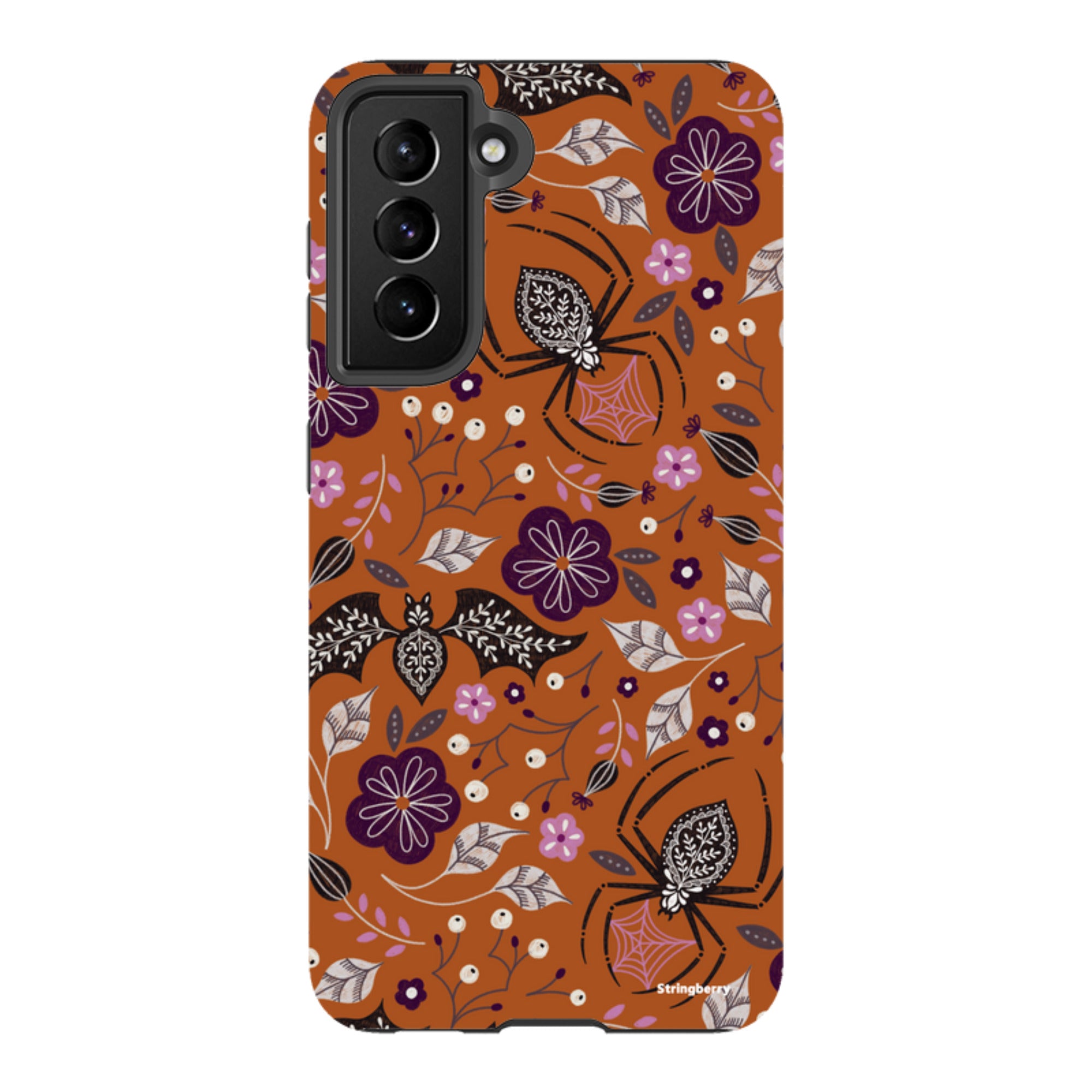 Samsung Tough Case - SpiderBat Pattern Orange By Jenny Zemanek