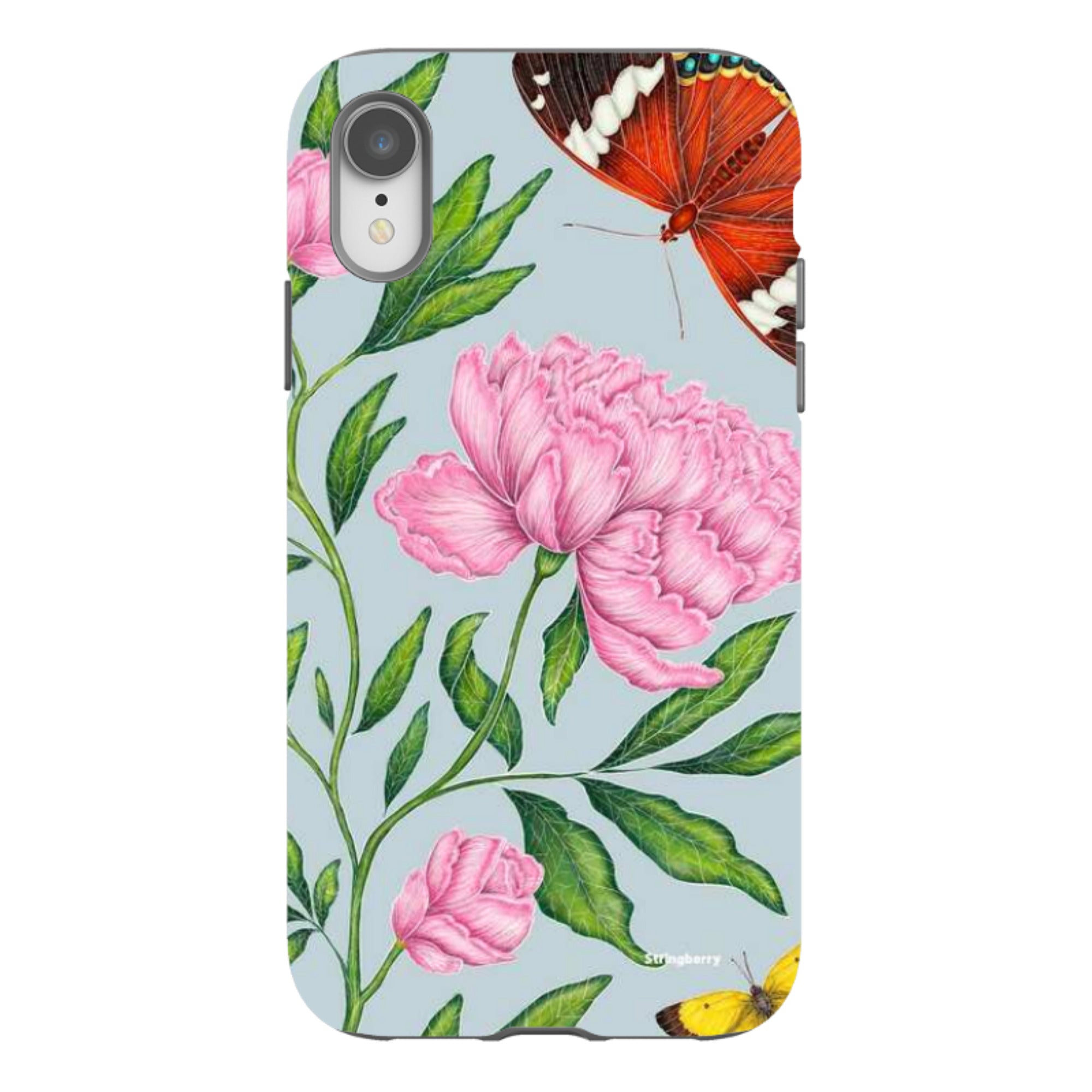 iPhone Tough Case - Butterflies And Peonies By Catherine Rowe