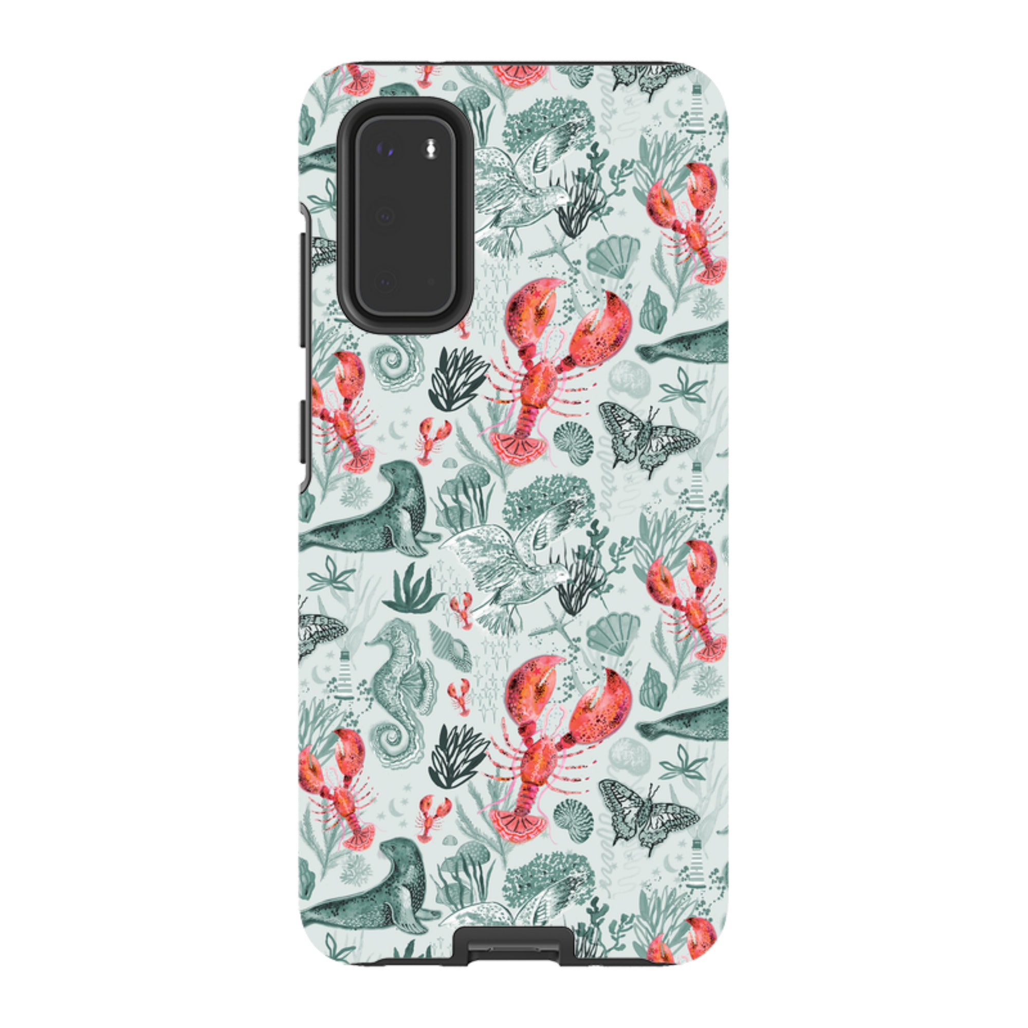 Samsung Tough  Case - Teal Seals and Lovely Lobsters By Emma Frances Grant