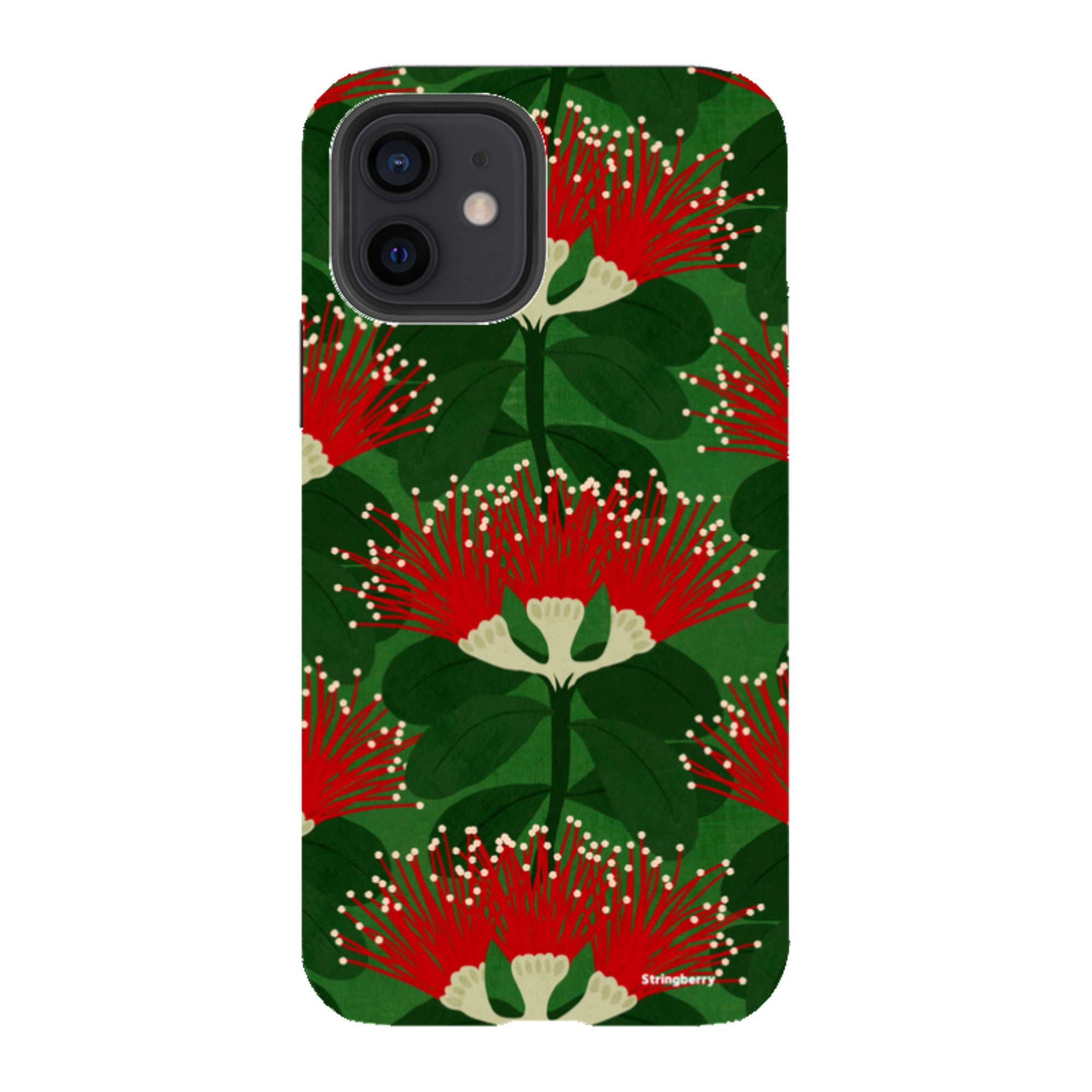 iPhone Tough Case - Pohutukawa Green And Red By Katherine Quinn