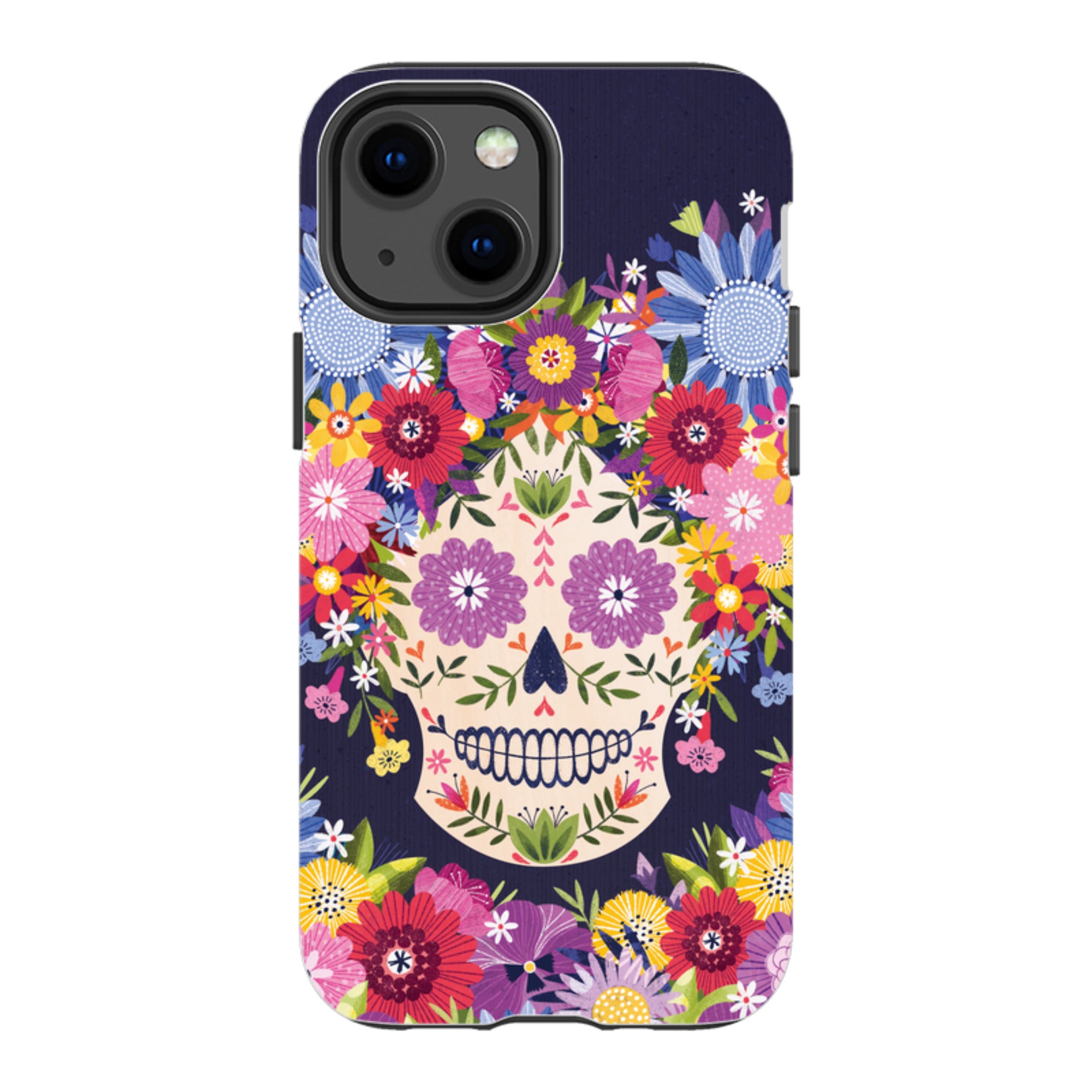 iPhone Tough Case - Sugar Skull Blue By Ali Brookes