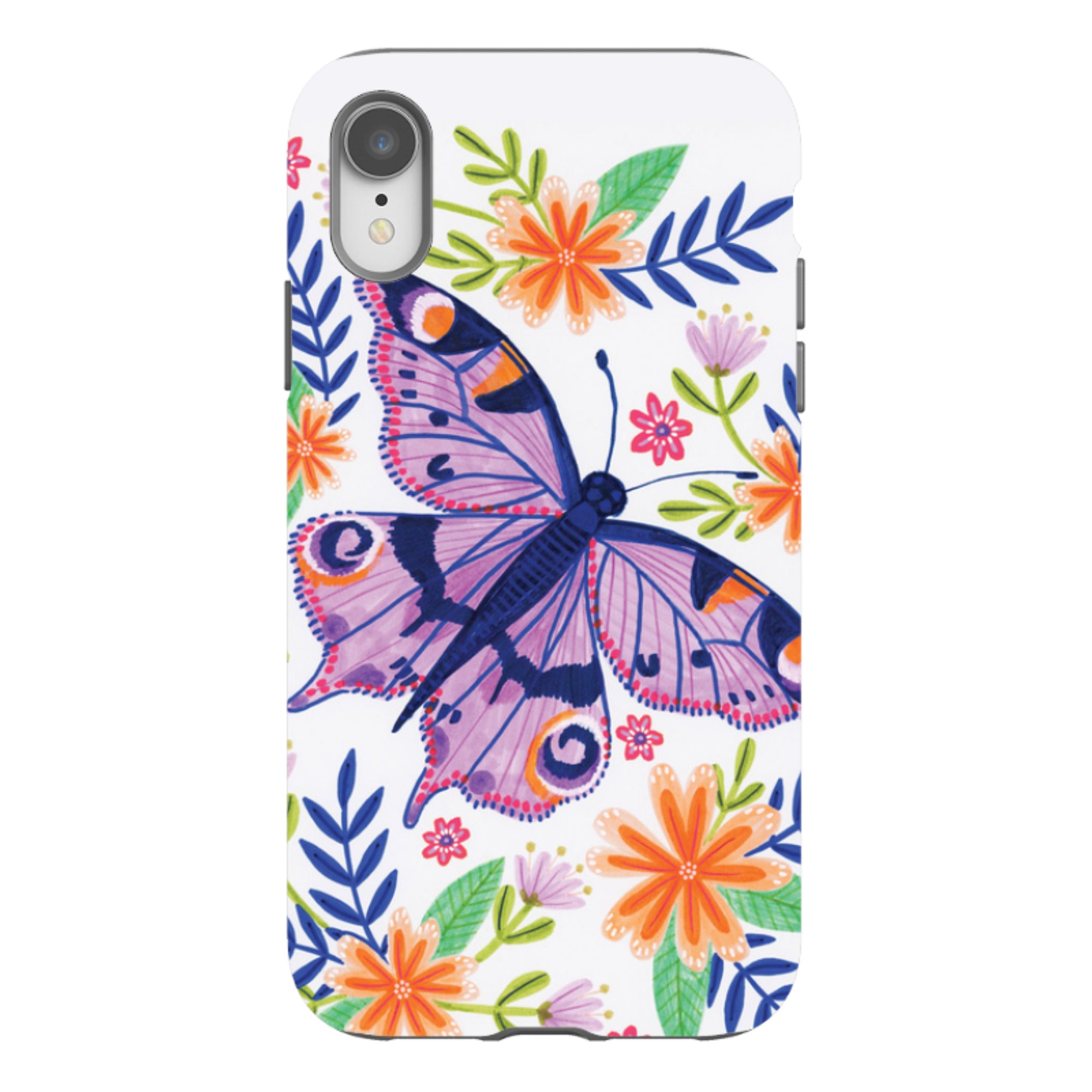 iPhone Tough Case - Floral Lilac Butterfly By Lee Foster Wilson