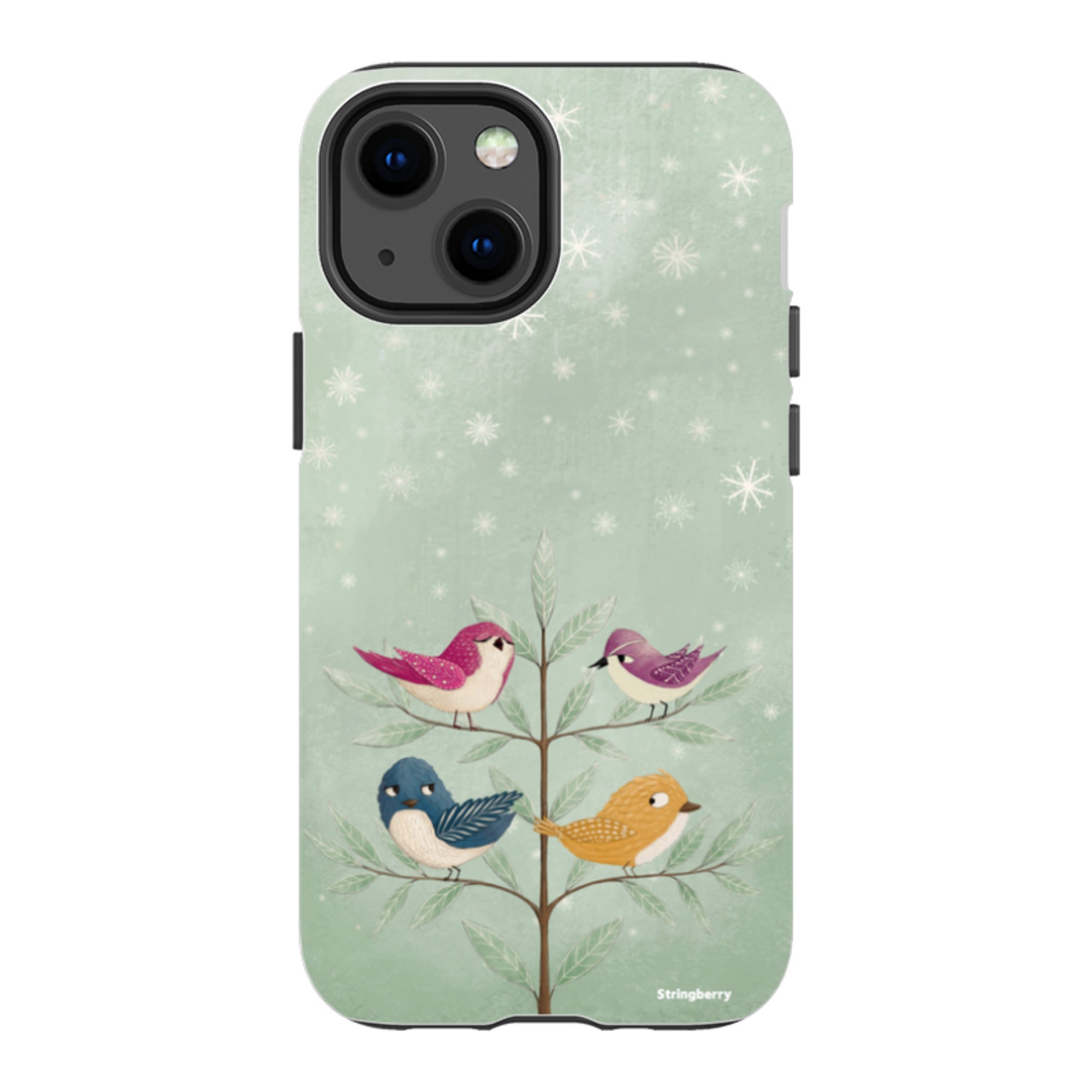 iPhone Tough Case - Garden Birds Aqua By Maja Lindberg