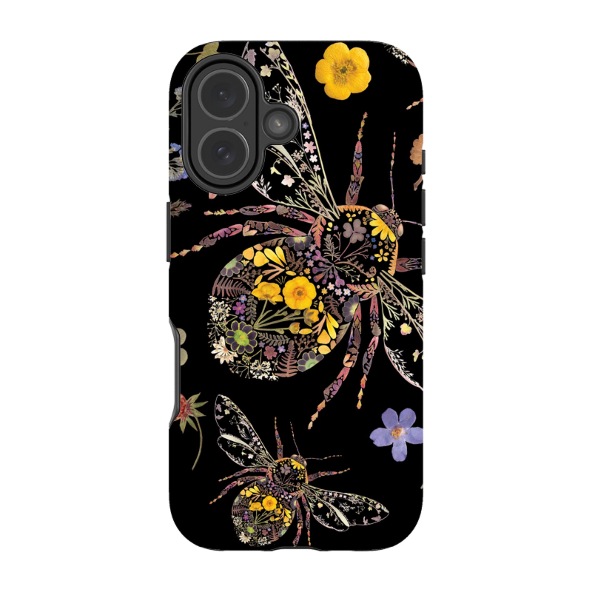 iPhone Tough Case - Floral Bumble Bees By Helen Ahpornsiri
