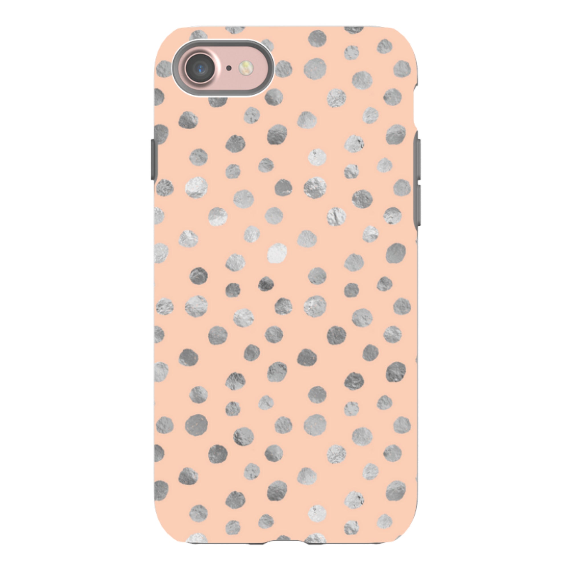 iPhone Tough Case - Pale and Silver Dots