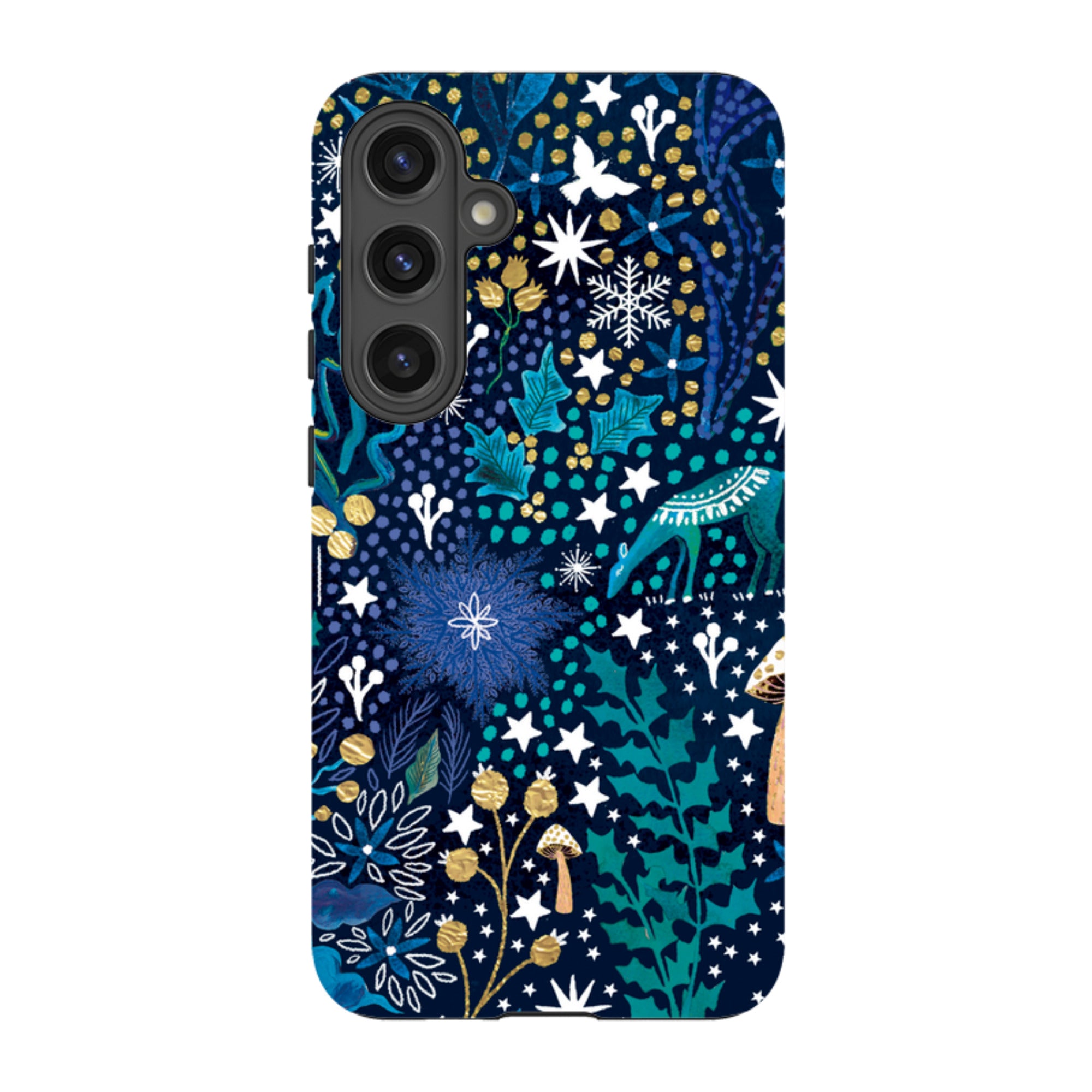 Samsung Tough Case - Winter Flowers Teal By Emma Frances Grant