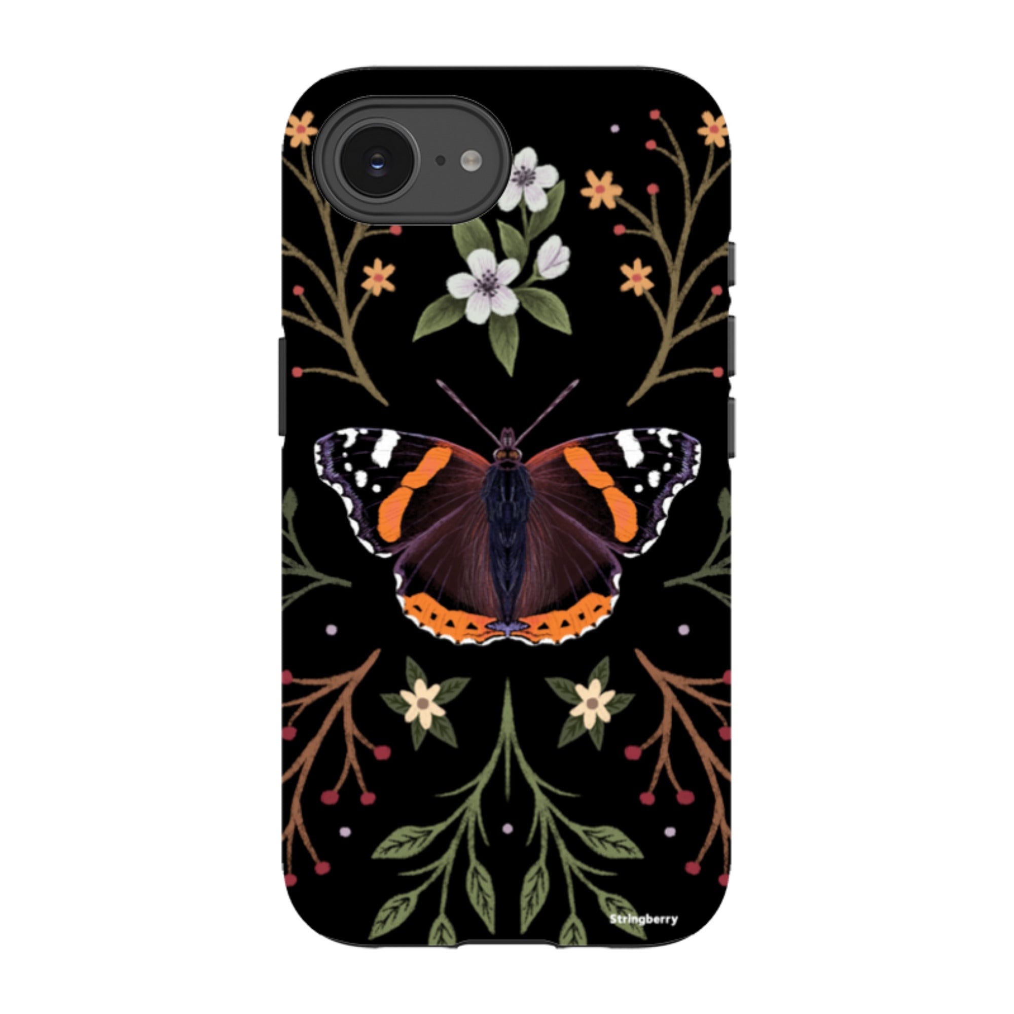 iPhone Tough Case - Red Admiral Butterfly By Anna Stead