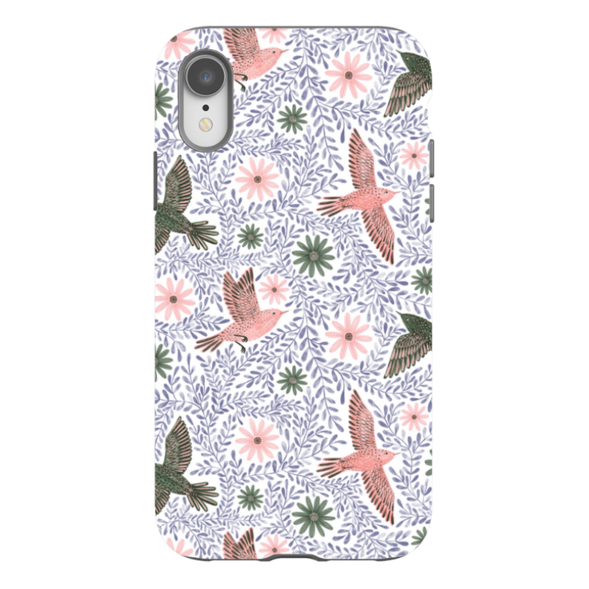 iPhone Tough Case - Bird Pattern Blue By Lee Foster Wilson